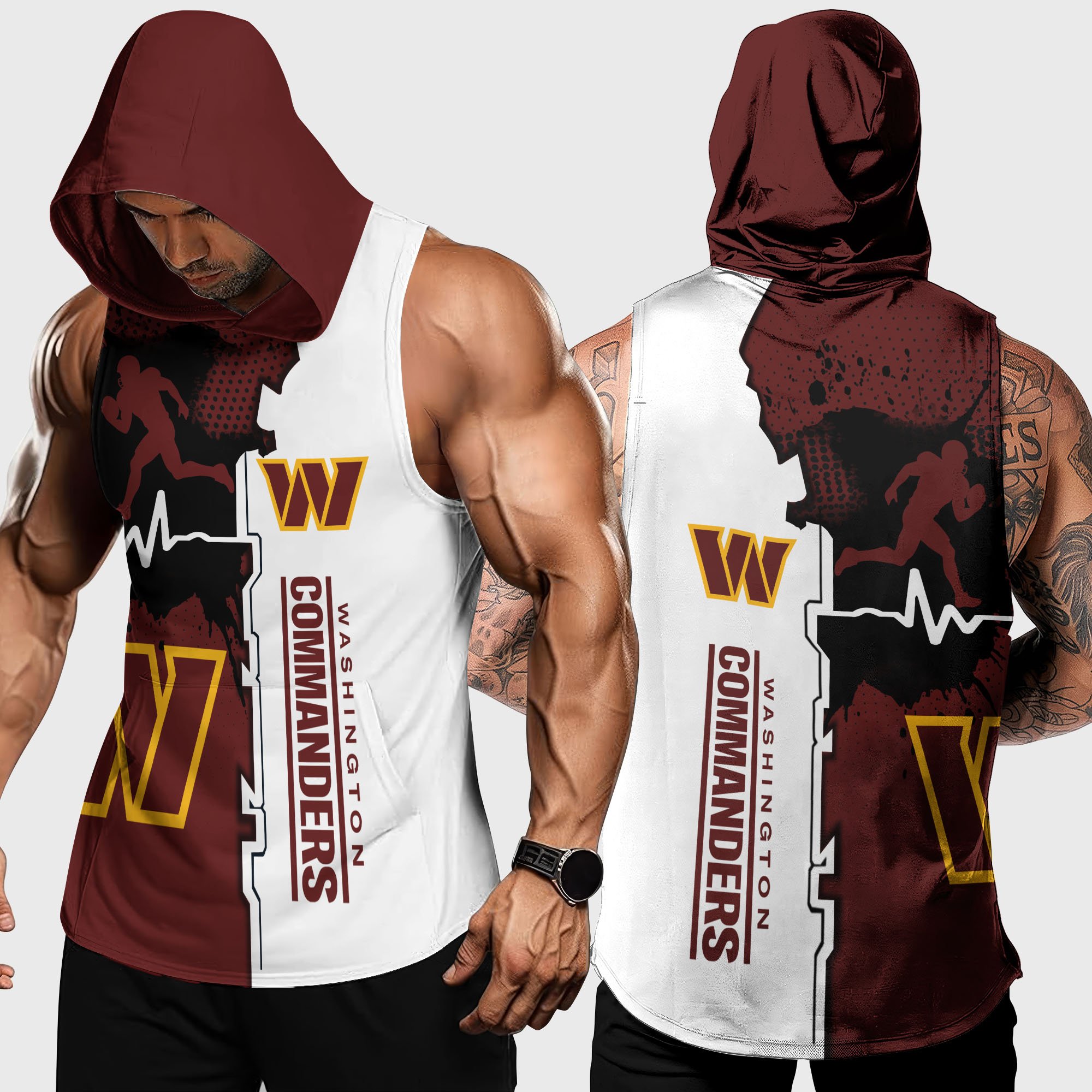 Washington Commanders Hoodie Tanktop Custom Your Name, Football Team Hoodie Tanktop, Gift For Football Lovers EHIVM-04101736N