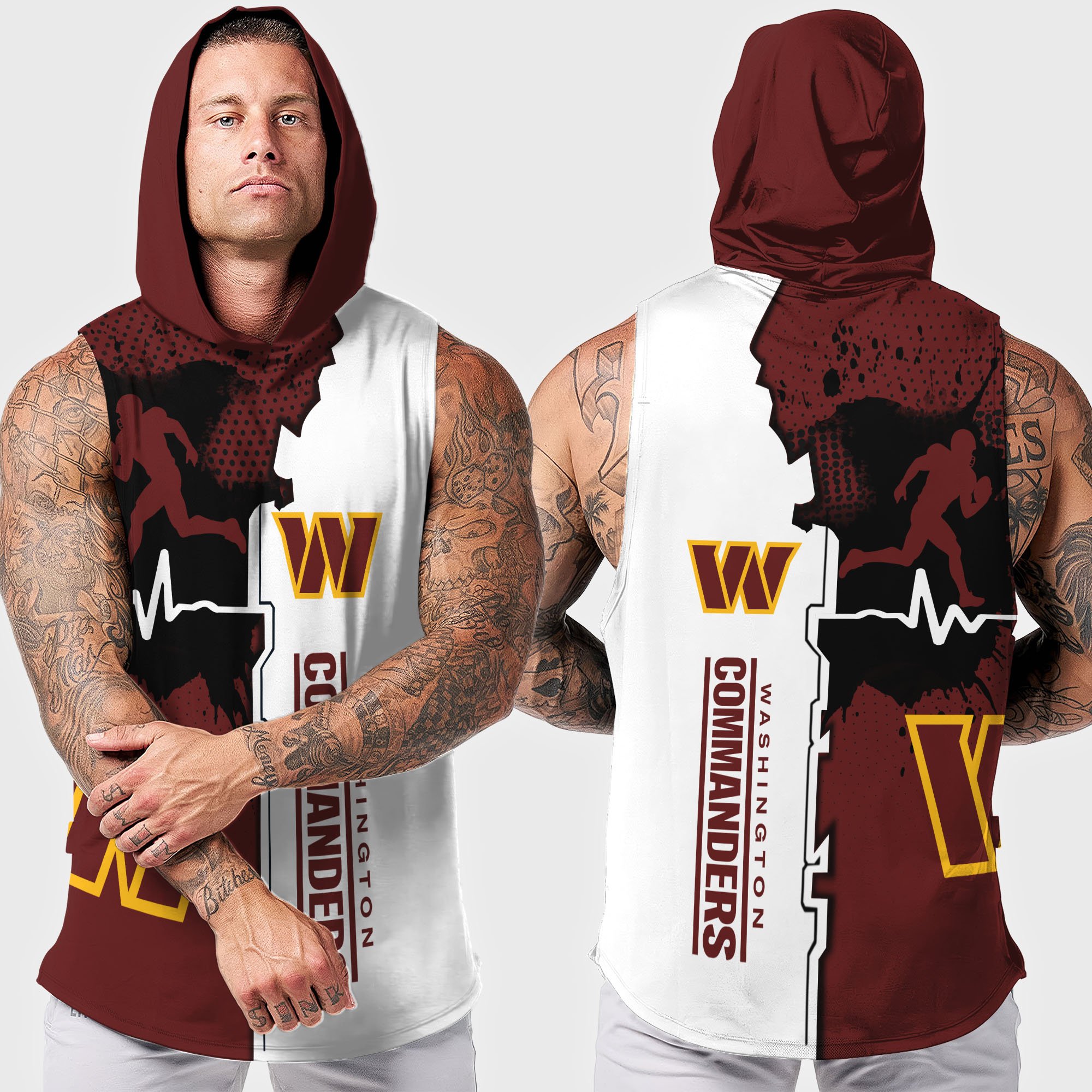 Alternative view of Washington Commanders Hoodie Tanktop Custom Your Name, Football Team Hoodie Tanktop, Gift For Football Lovers EHIVM-04101736N