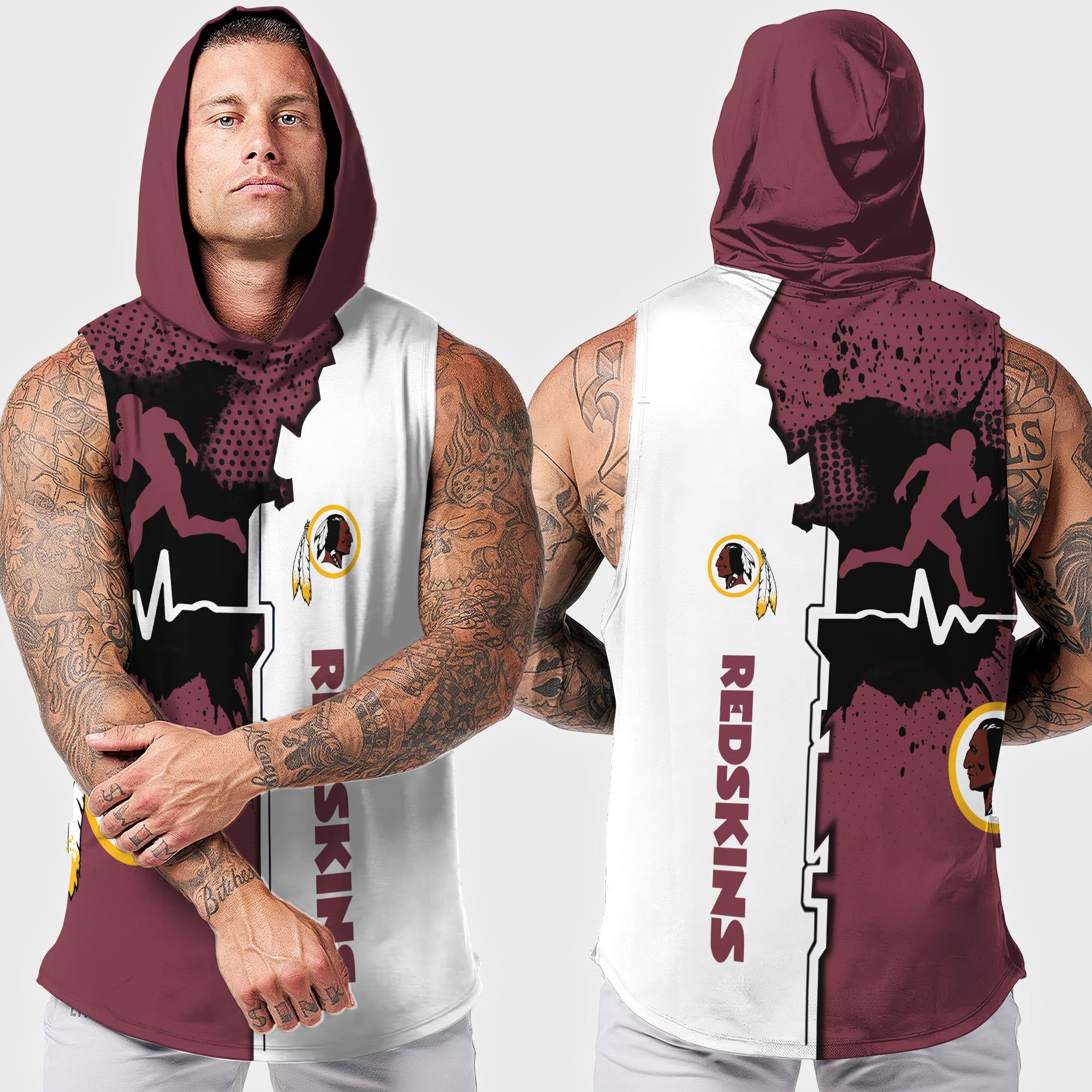 Alternative view of Washington Redskins Hoodie Tanktop Custom Your Name, Football Team Hoodie Tanktop, Gift For Football Lovers EHIVM-04101736N