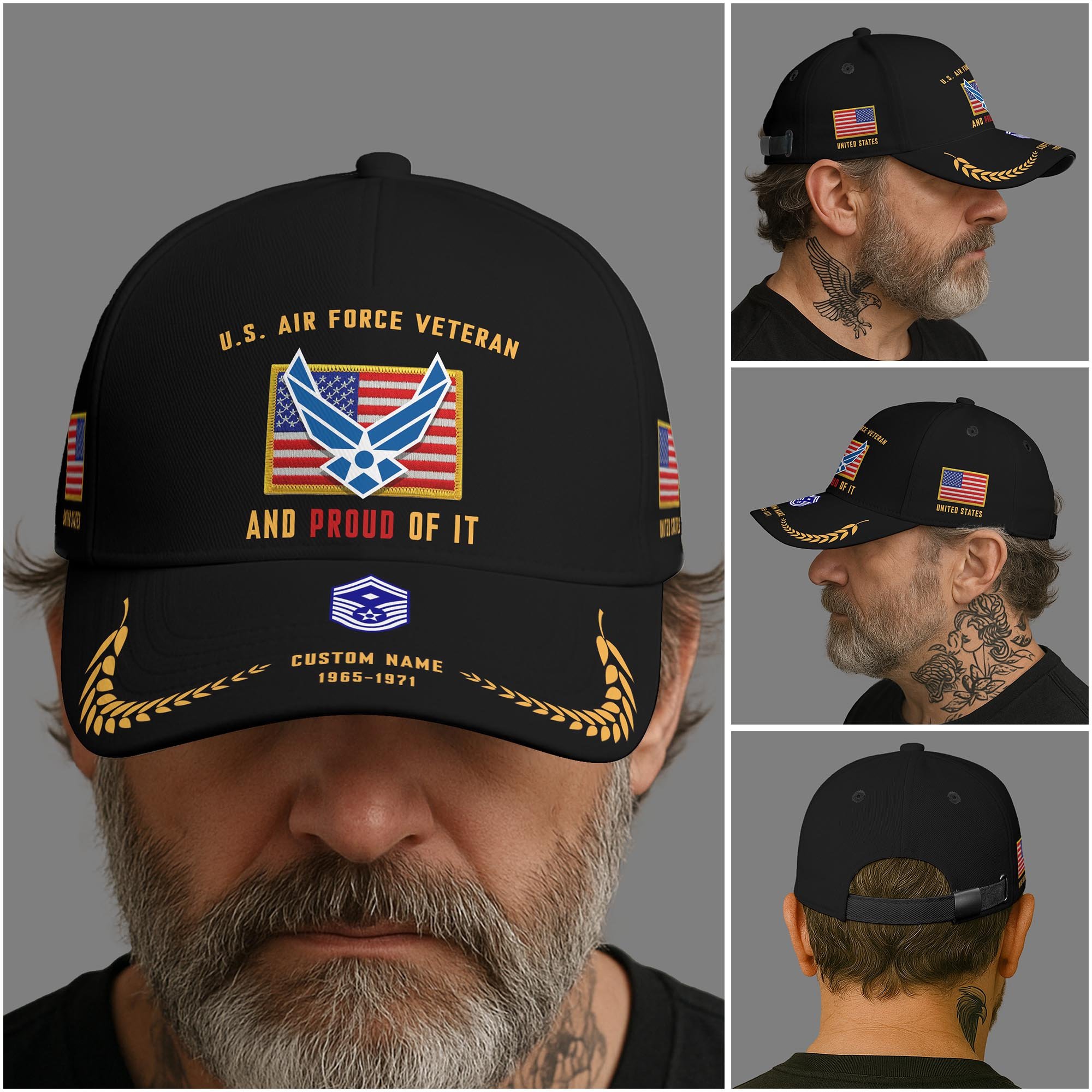 US Veteran Cap Custom Military, Name, Year And Rank, Cap For Veteran Soldiers, Veteran Gifts ETRG-05232319