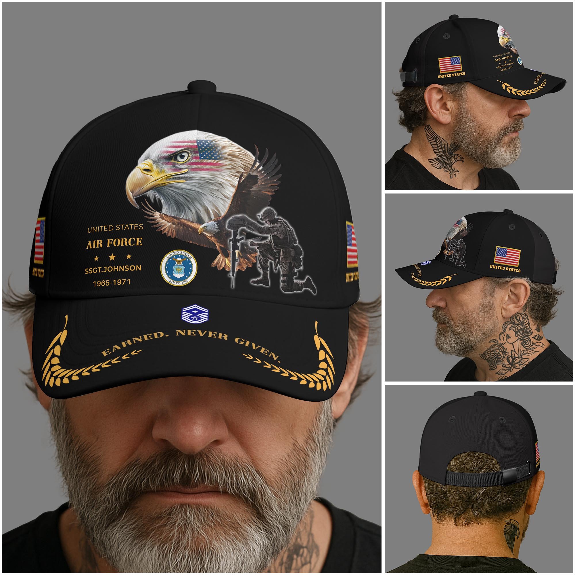 US Veteran Cap Custom Military, Name, Rank And Year, Veteran Cap For Soldiers, Veteran Gifts ETRG-05282357