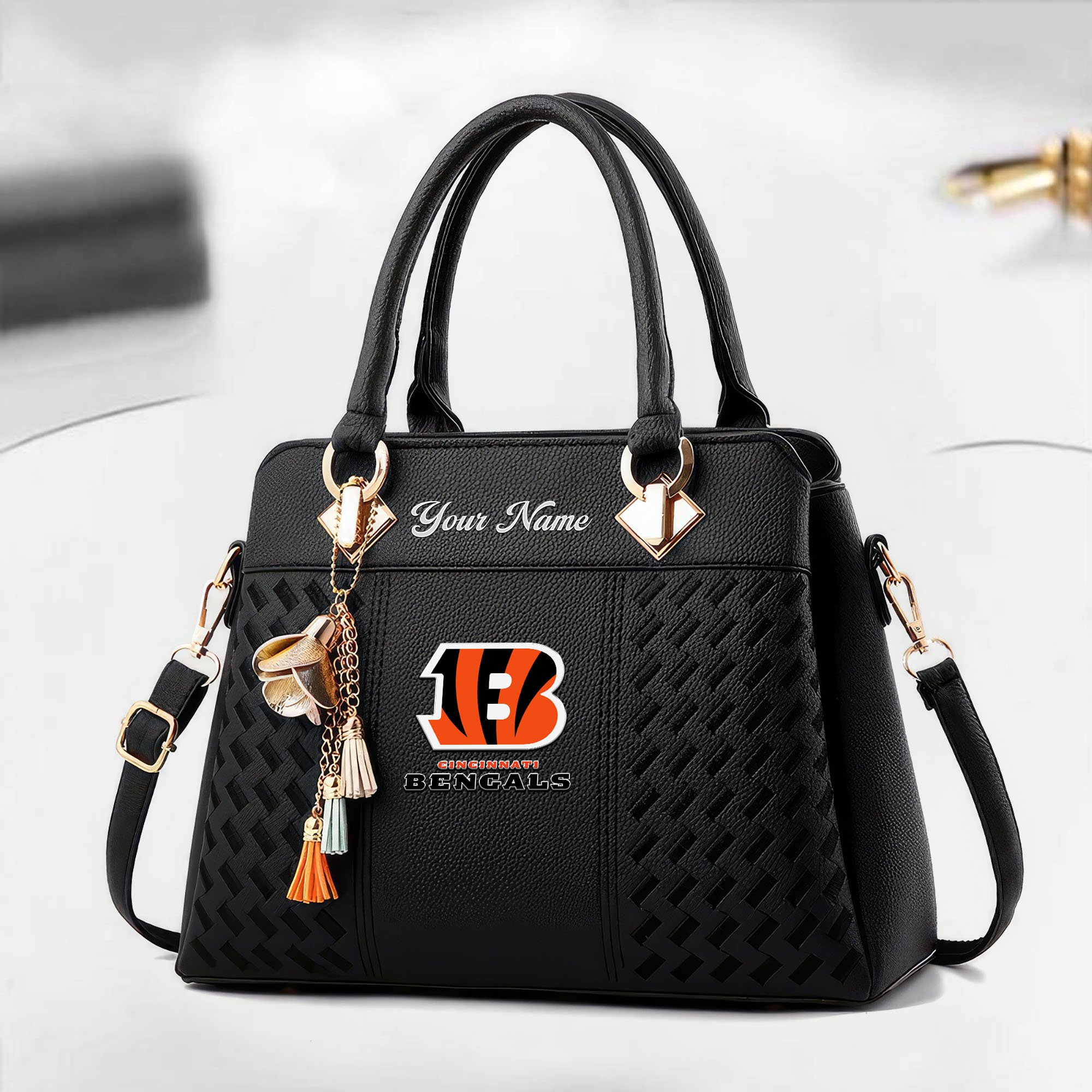Cincinnati Bengals Custom Deluxe Handbag For Women Custom Your Name 2025 Versions, Sport Deluxe Handbag EHIVM-05152221