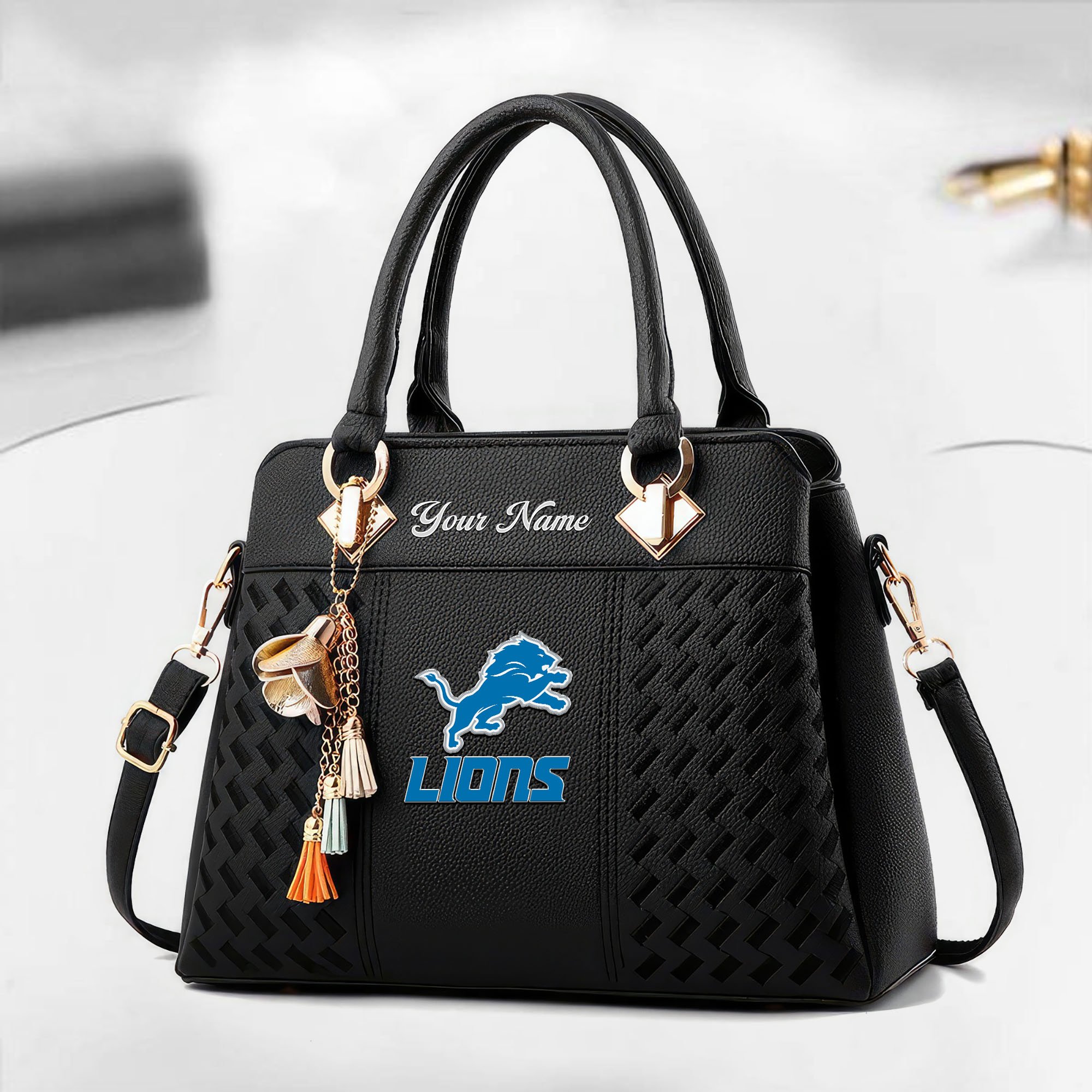 Detroit Lions Custom Deluxe Handbag For Women Custom Your Name 2025 Versions, Sport Deluxe Handbag EHIVM-05152221