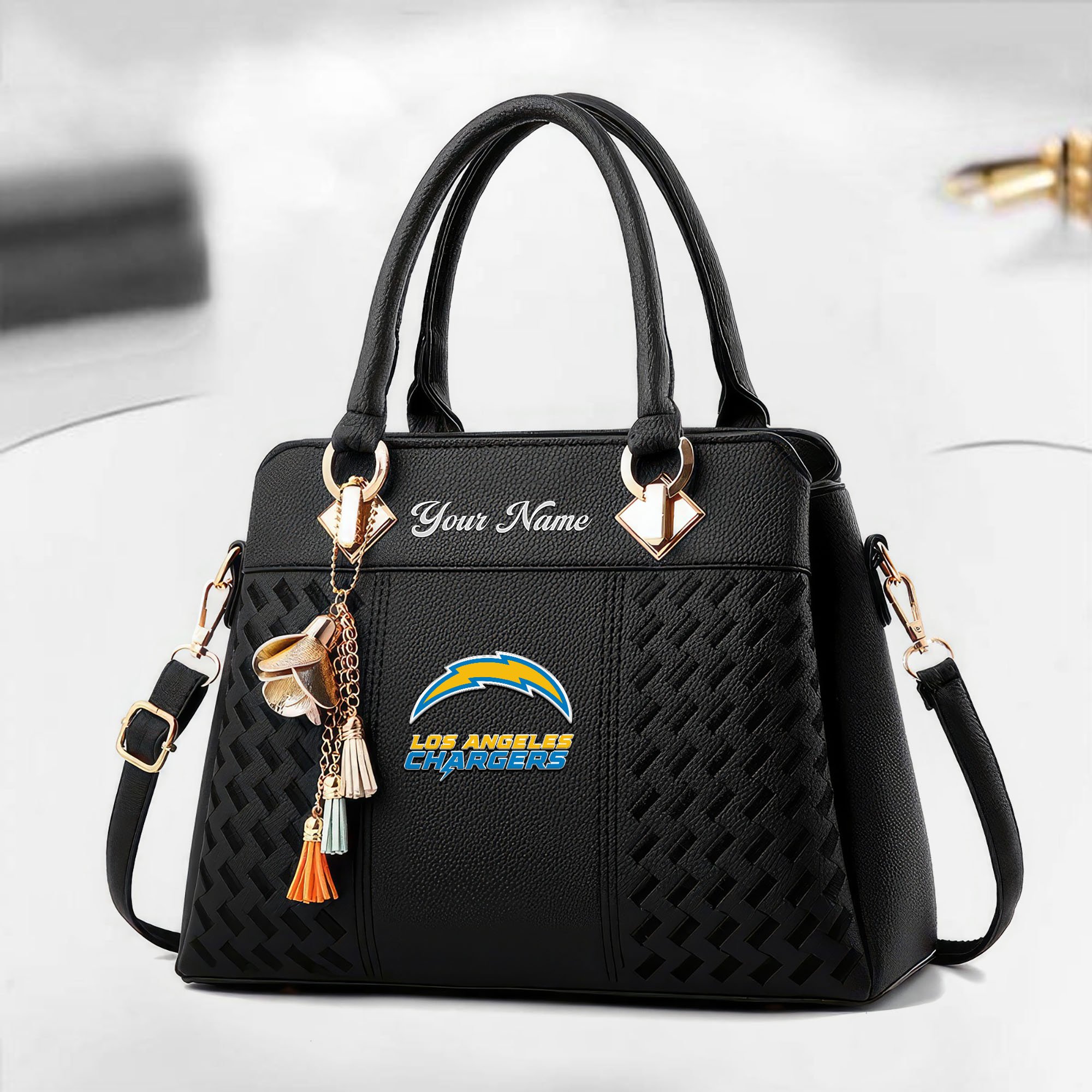 Los Angeles Chargers Custom Deluxe Handbag For Women Custom Your Name 2025 Versions, Sport Deluxe Handbag EHIVM-05152221