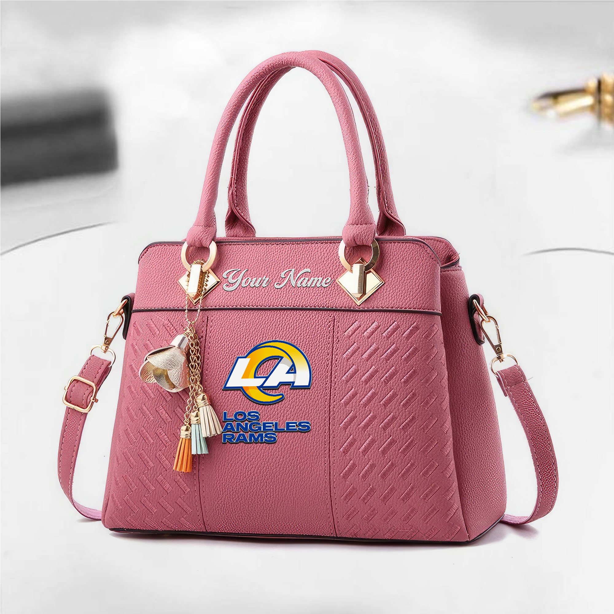 Alternative view of Los Angeles Rams Custom Deluxe Handbag For Women Custom Your Name 2025 Versions, Sport Deluxe Handbag EHIVM-05152221