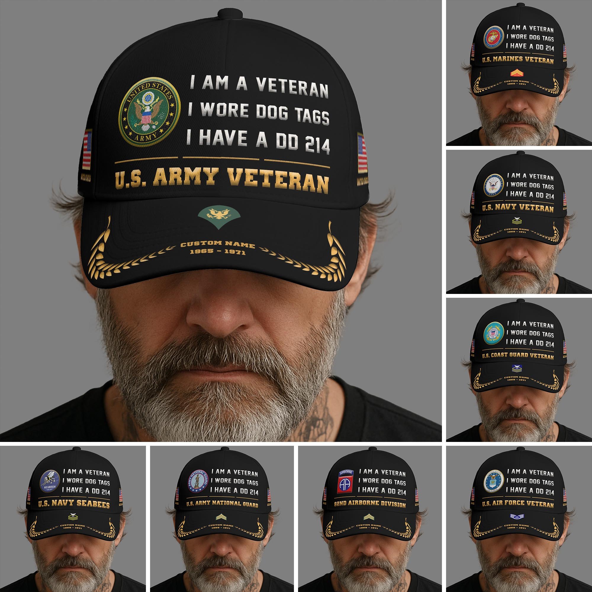 US Veteran Cap Custom Military, Name And Year, I Have a DD 214 Cap, Veteran Gifts ETRG-04171876