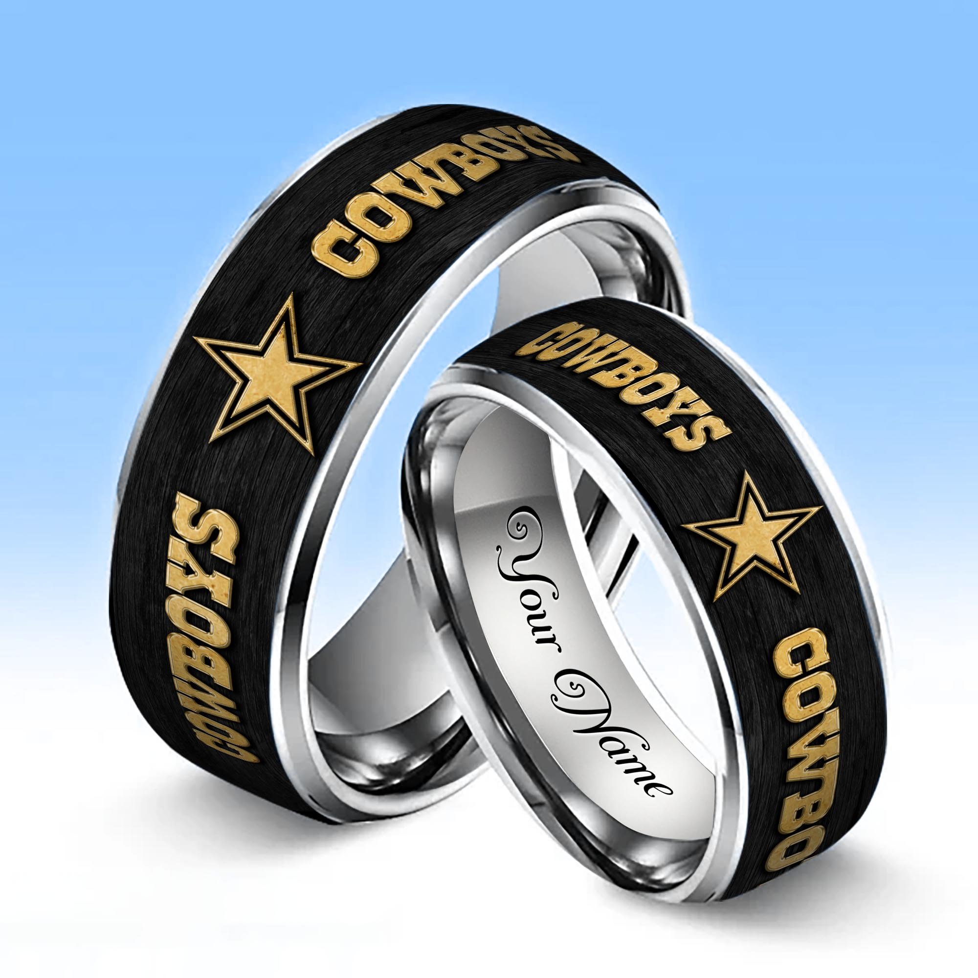 Alternative view of Dallas Cowboys Stainless Steel Rings Comes With Box Custom Your Name 2025 versions, Gifts For Fan  EHIVM-05032127N