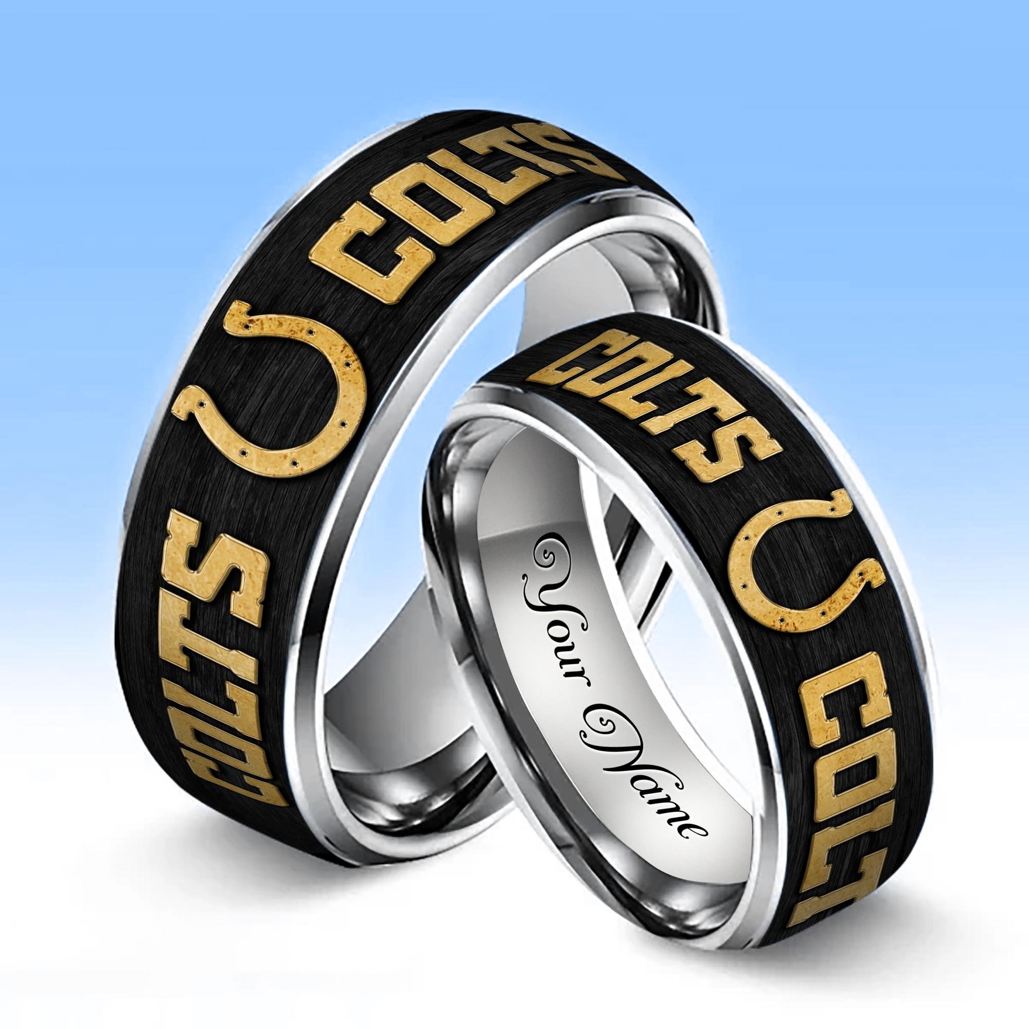 Alternative view of Indianapolis Colts Stainless Steel Rings Comes With Box Custom Your Name 2025 versions, Gifts For Fan  EHIVM-05032127N