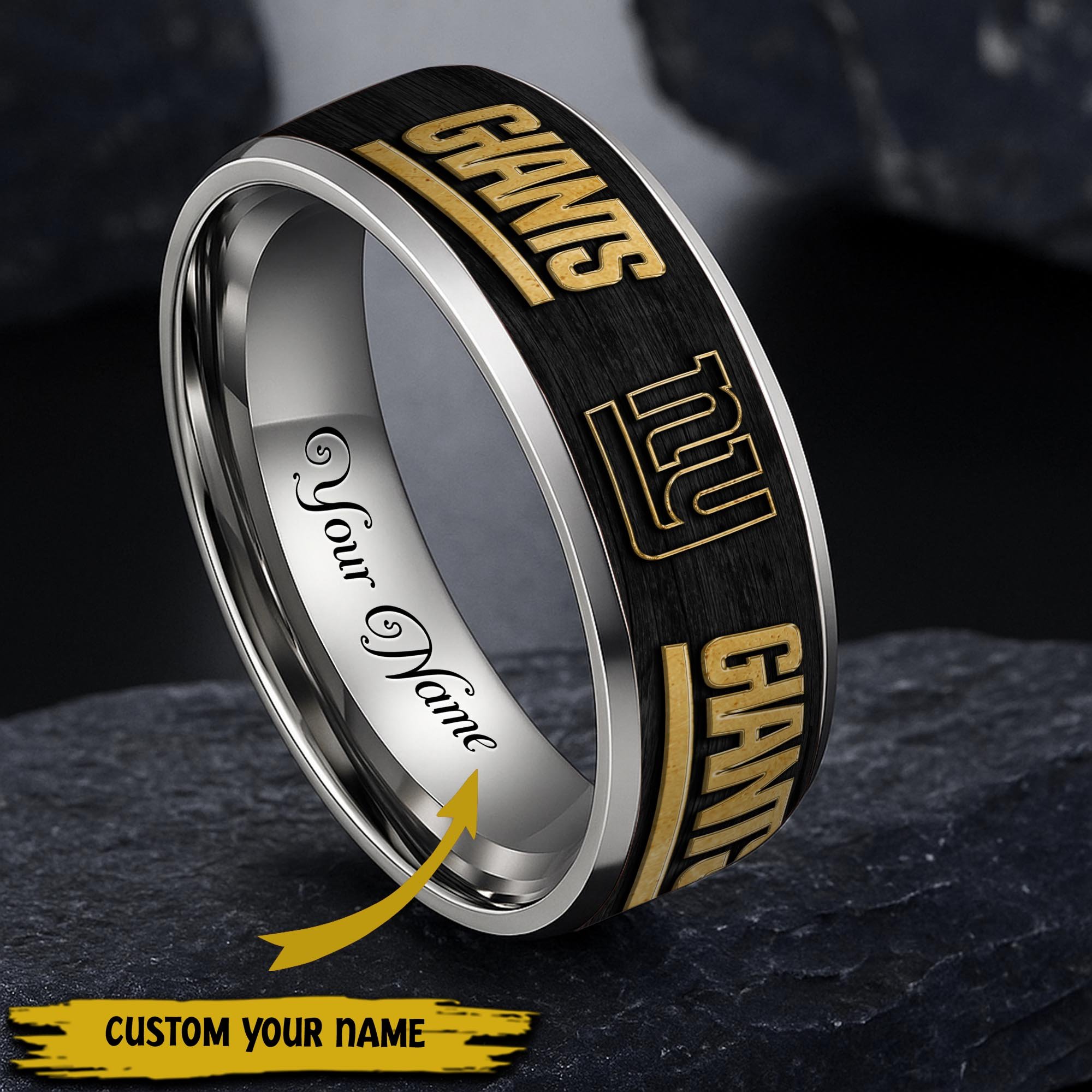 New York Giants Stainless Steel Rings Comes With Box Custom Your Name 2025 versions, Gifts For Fan  EHIVM-05032127N