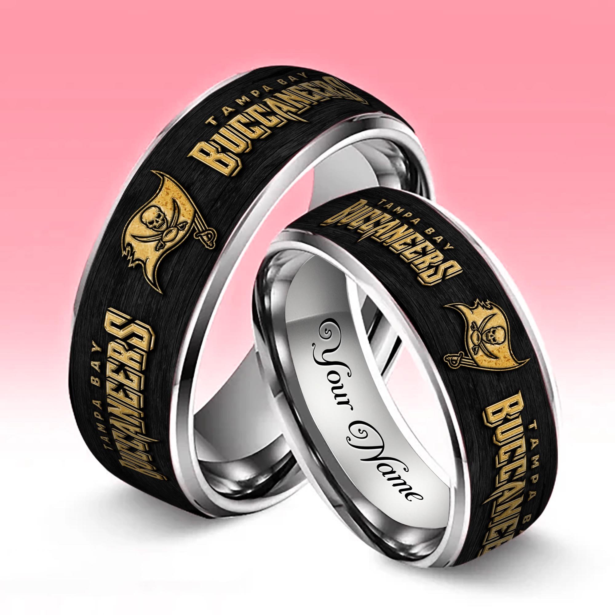 Alternative view of Tampa Bay Buccaneers Stainless Steel Rings Comes With Box Custom Your Name 2025 versions, Gifts For Fan  EHIVM-05032127N