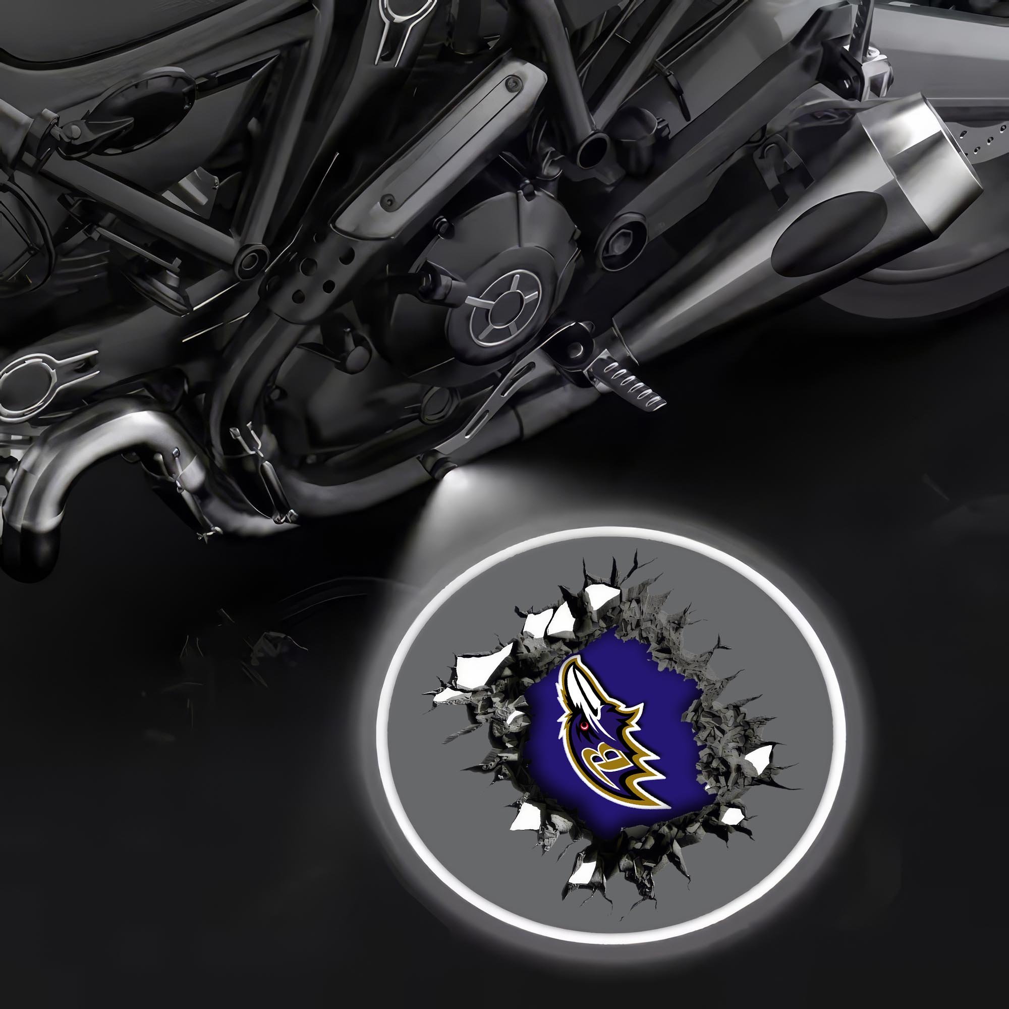 Baltimore Ravens Motorcycle Projection Lamp Light, Gifts For Fan EHIVM-06112514