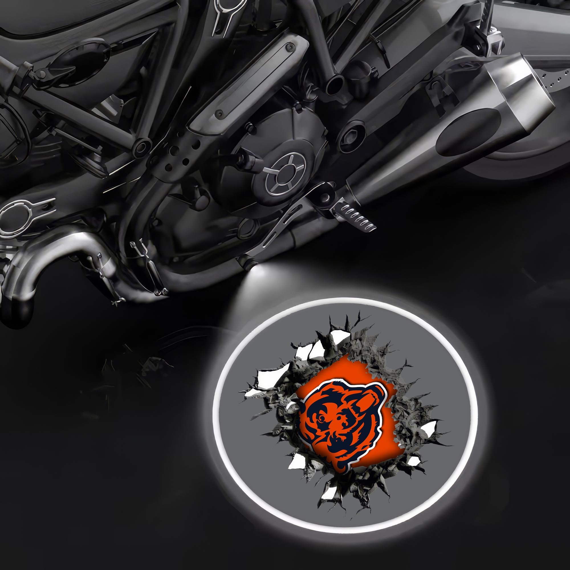 Chicago Bears Motorcycle Projection Lamp Light, Gifts For Fan EHIVM-06112514