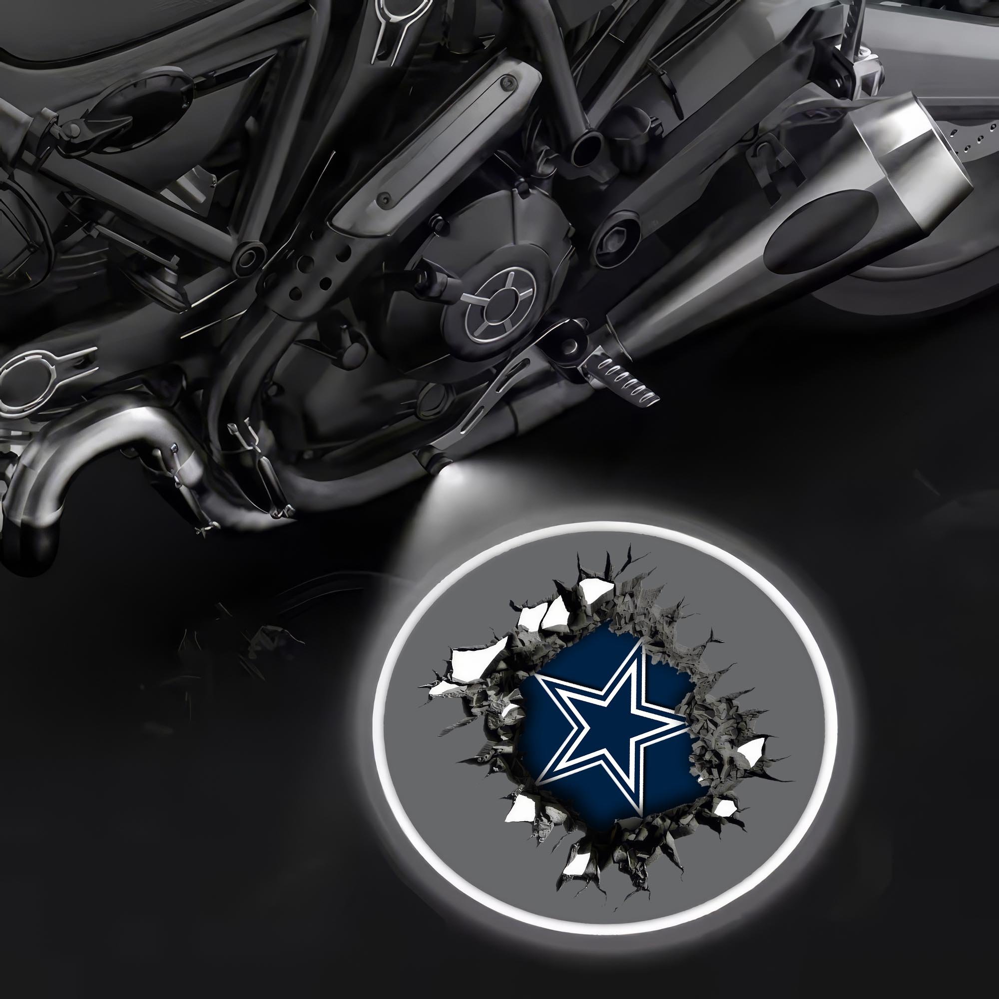 Dallas Cowboys Motorcycle Projection Lamp Light, Gifts For Fan EHIVM-06112514