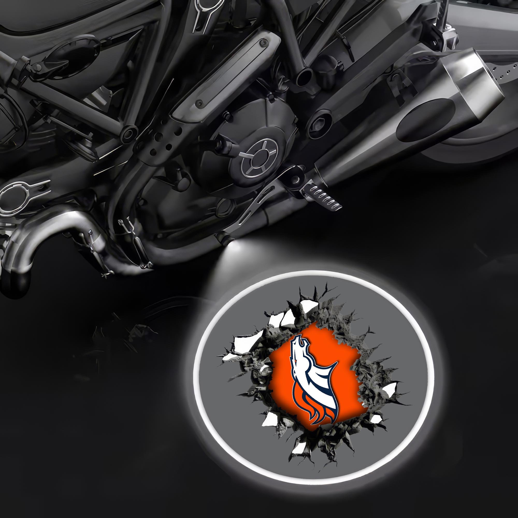 Denver Broncos Motorcycle Projection Lamp Light, Gifts For Fan EHIVM-06112514