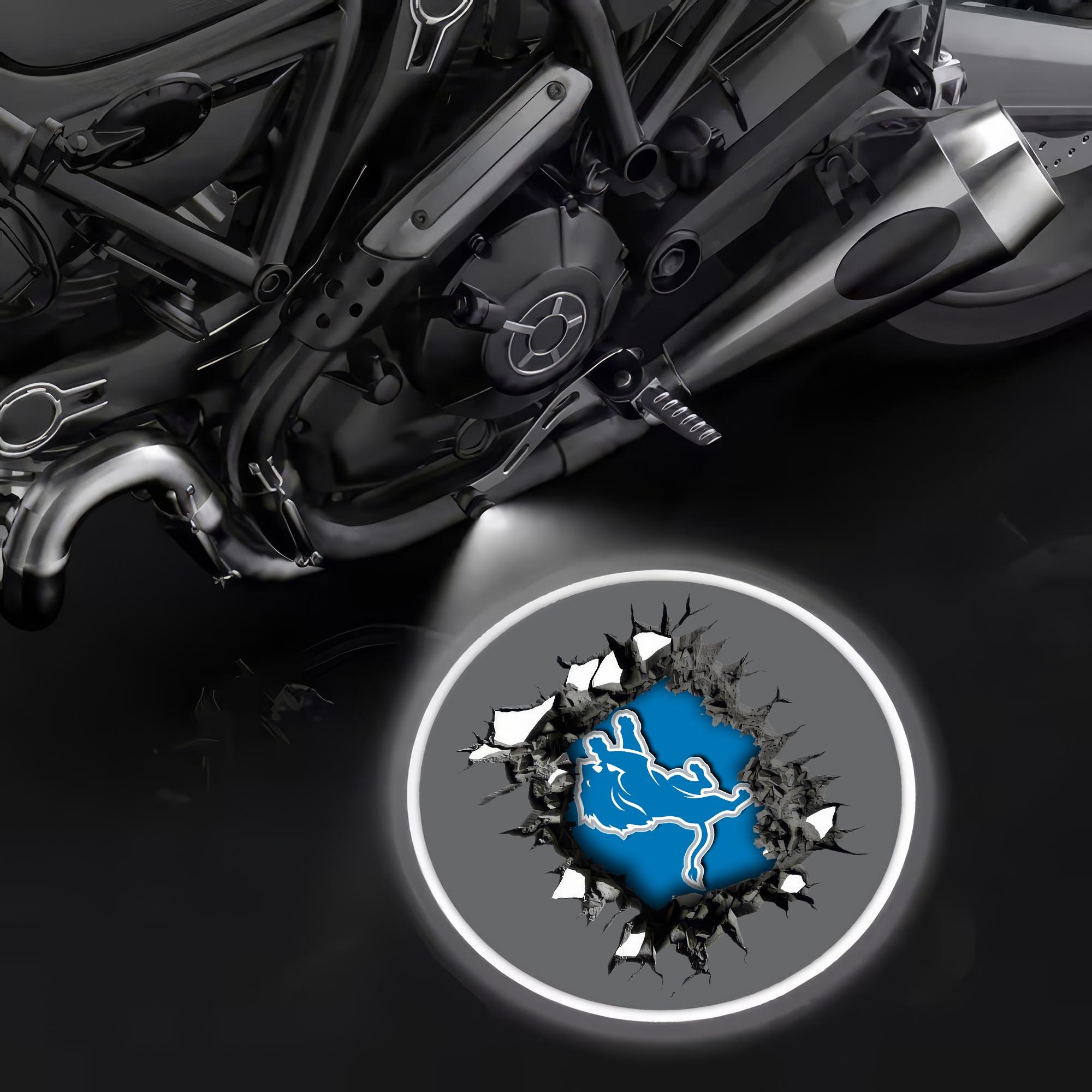 Detroit Lions Motorcycle Projection Lamp Light, Gifts For Fan EHIVM-06112514