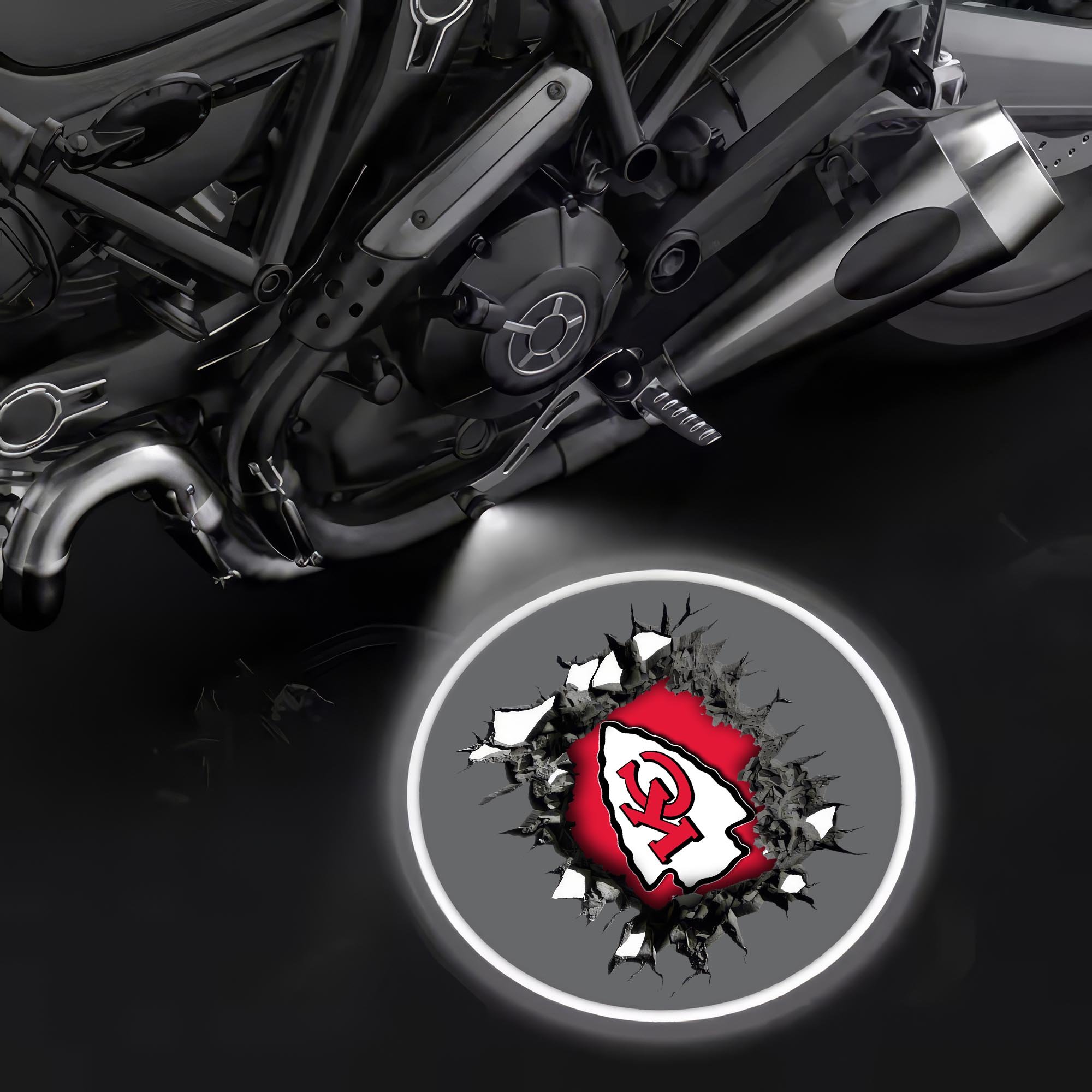 Kansas City Chiefs Motorcycle Projection Lamp Light, Gifts For Fan EHIVM-06112514