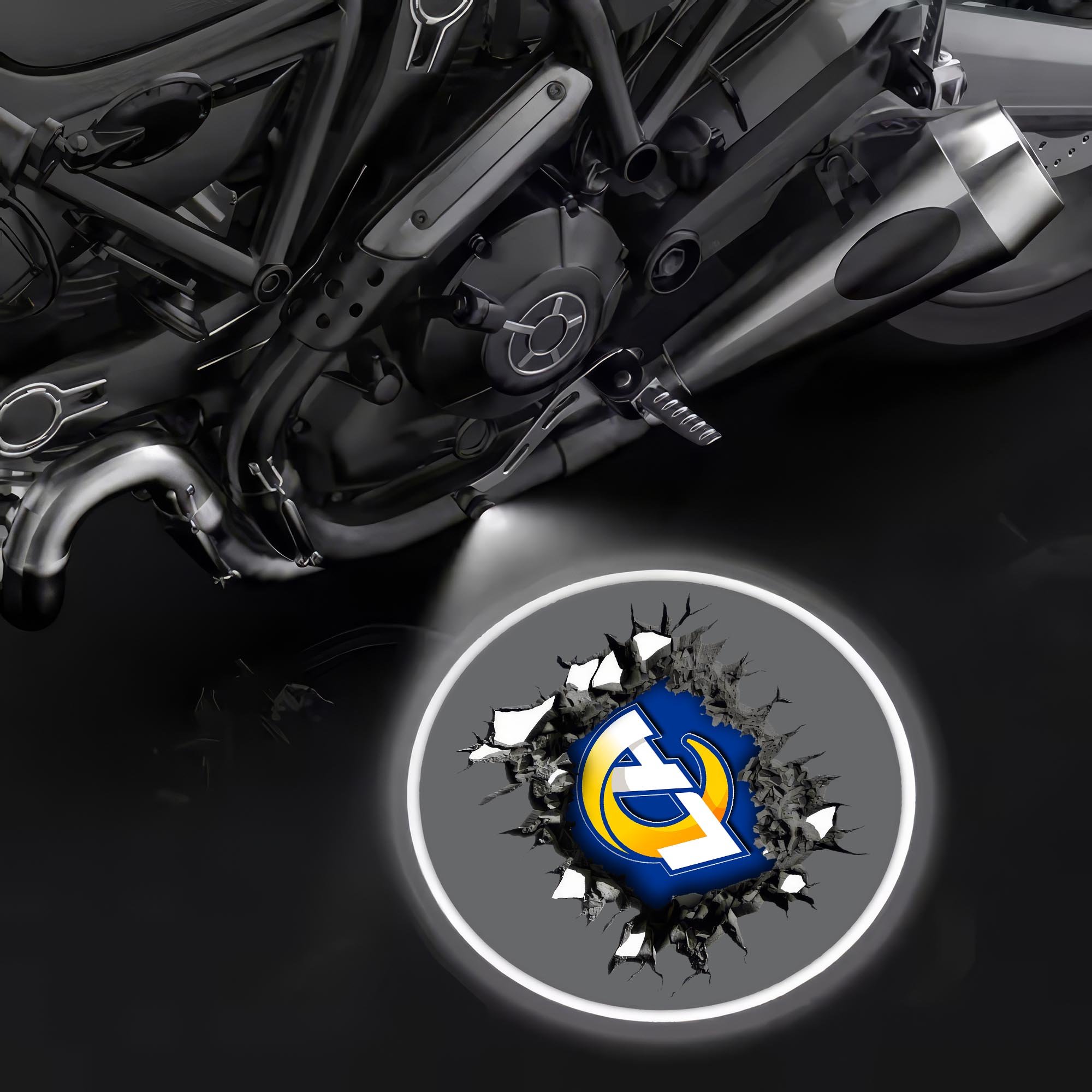Los Angeles Rams Motorcycle Projection Lamp Light, Gifts For Fan EHIVM-06112514