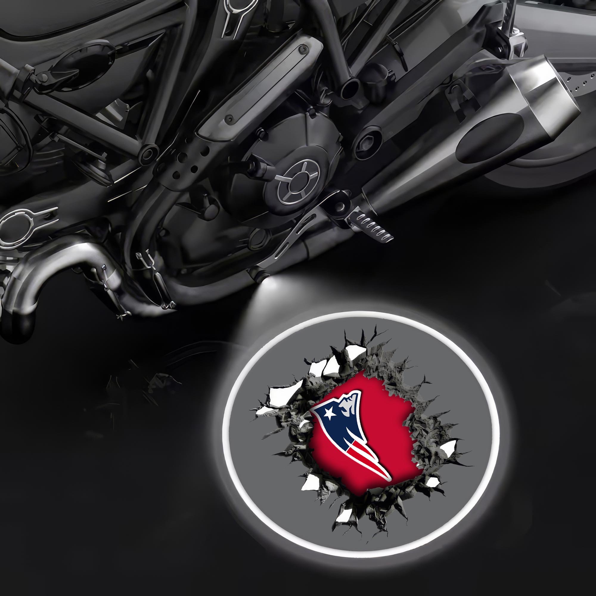 New England Patriots Motorcycle Projection Lamp Light, Gifts For Fan EHIVM-06112514