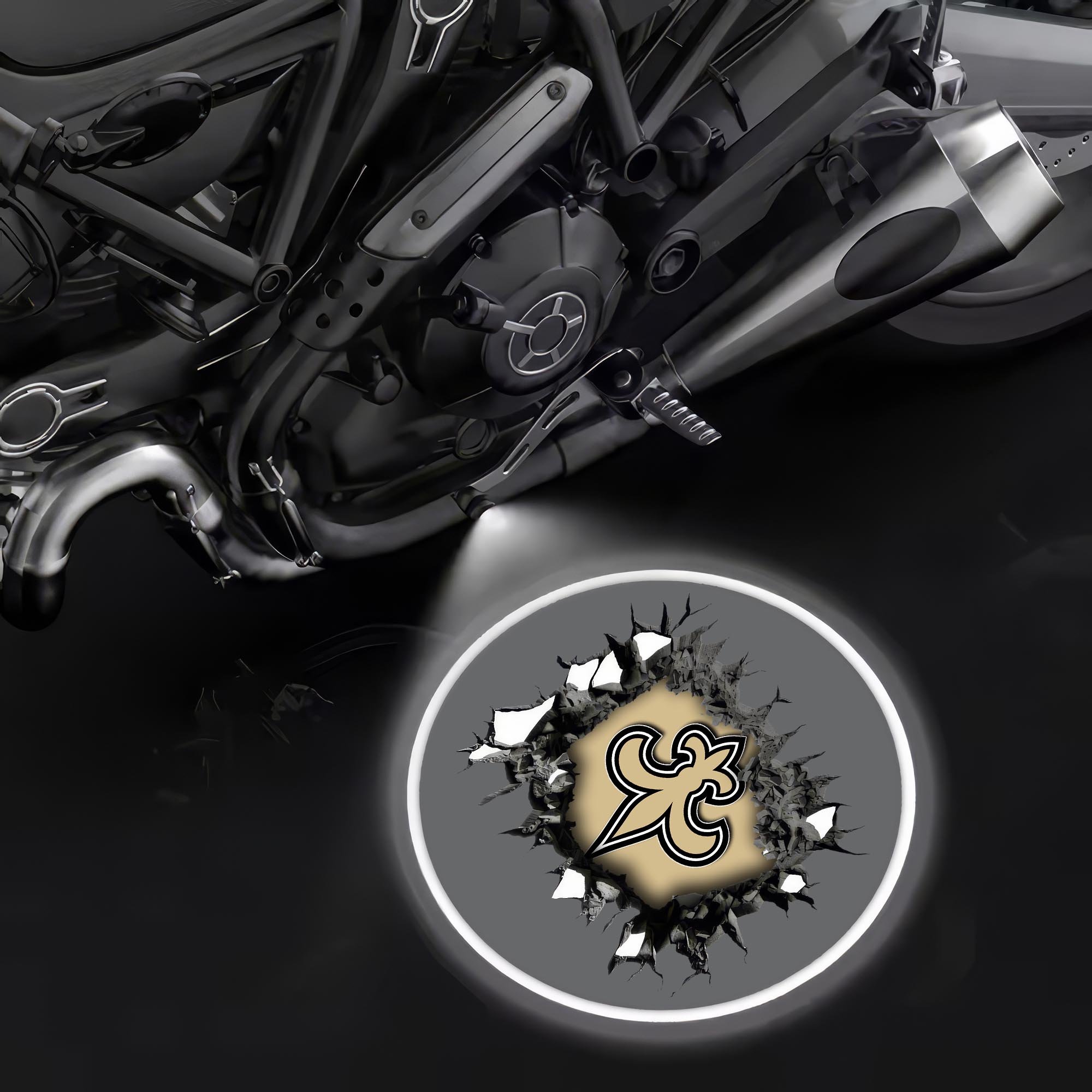 New Orleans Saints Motorcycle Projection Lamp Light, Gifts For Fan EHIVM-06112514