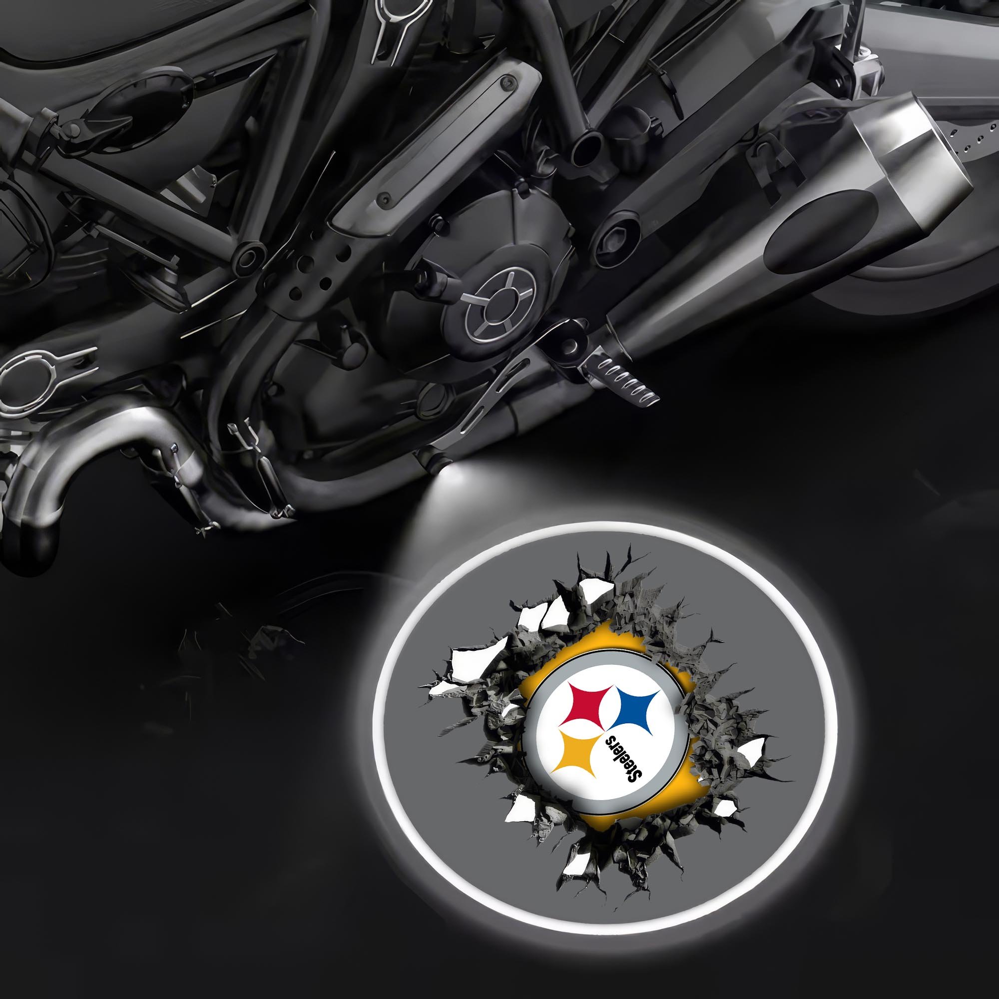 Pittsburgh Steelers Motorcycle Projection Lamp Light, Gifts For Fan EHIVM-06112514