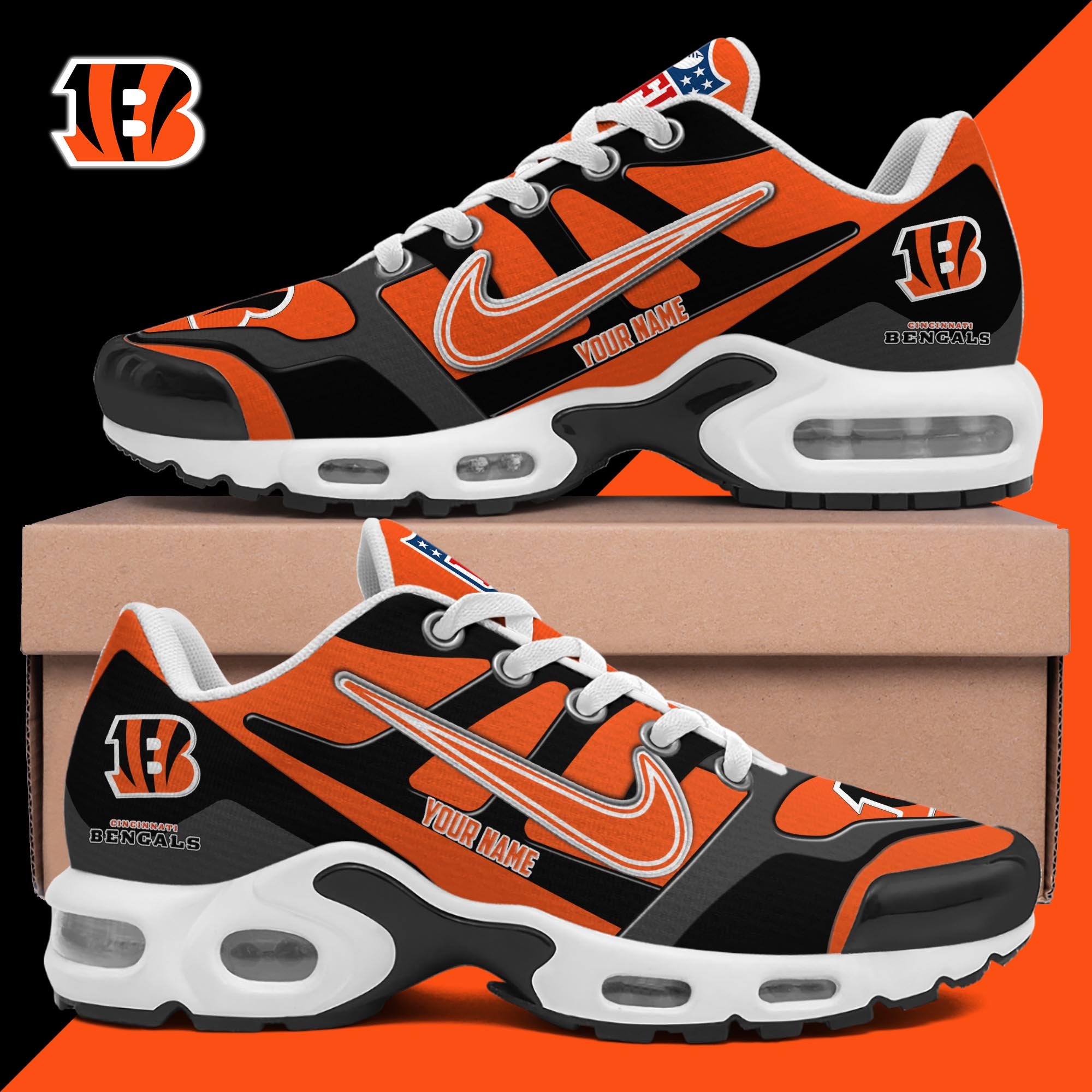 Cincinnati Bengals TN Shoes Custom Your Name, Shoes For Sport Fans, Gift For Fans EHIVM-03311534N