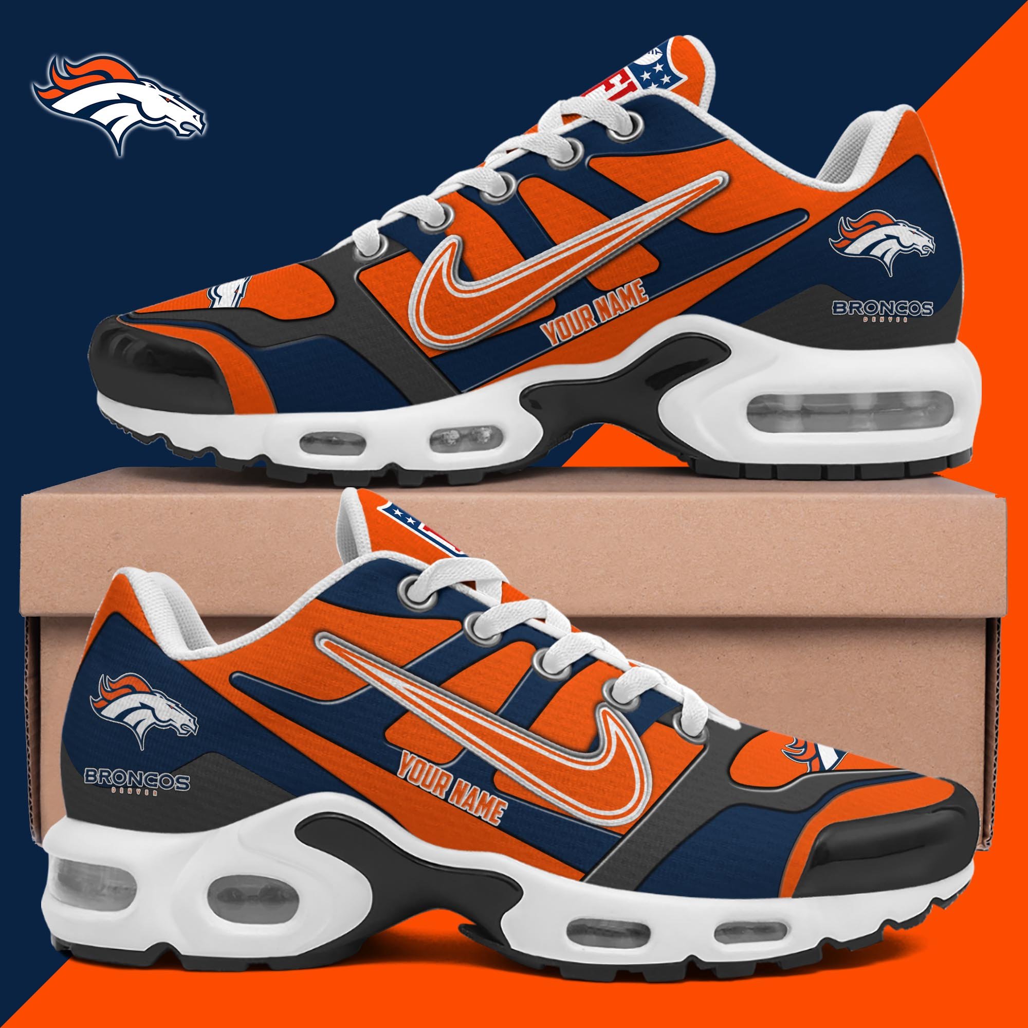 Denver Broncos TN Shoes Custom Your Name, Shoes For Sport Fans, Gift For Fans EHIVM-03311534N