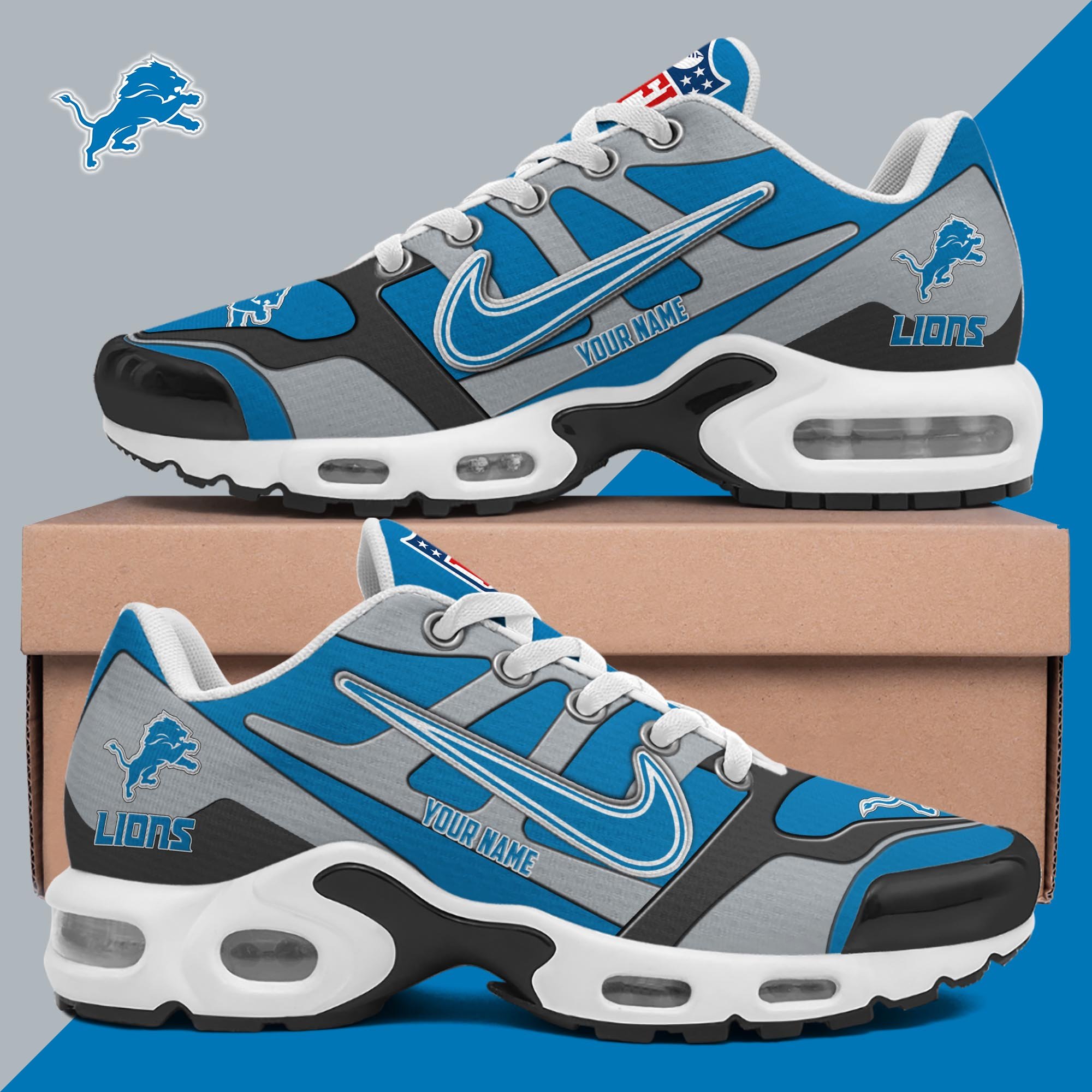 Detroit Lions TN Shoes Custom Your Name, Shoes For Sport Fans, Gift For Fans EHIVM-03311534N