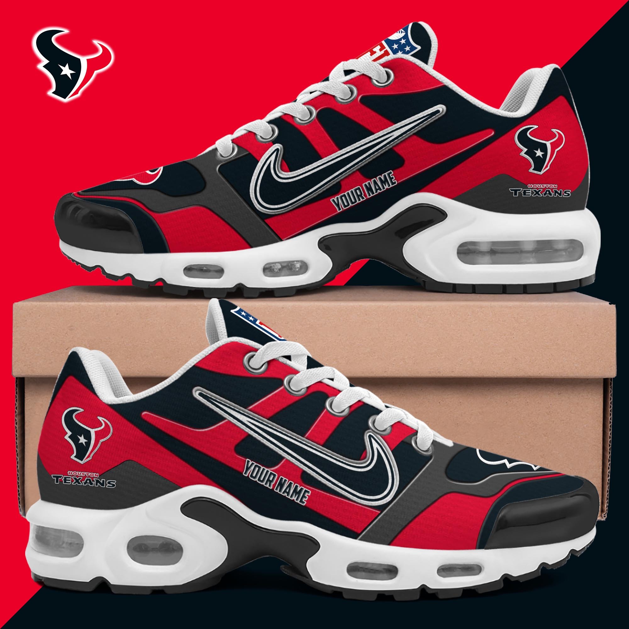 Houston Texans TN Shoes Custom Your Name, Shoes For Sport Fans, Gift For Fans EHIVM-03311534N