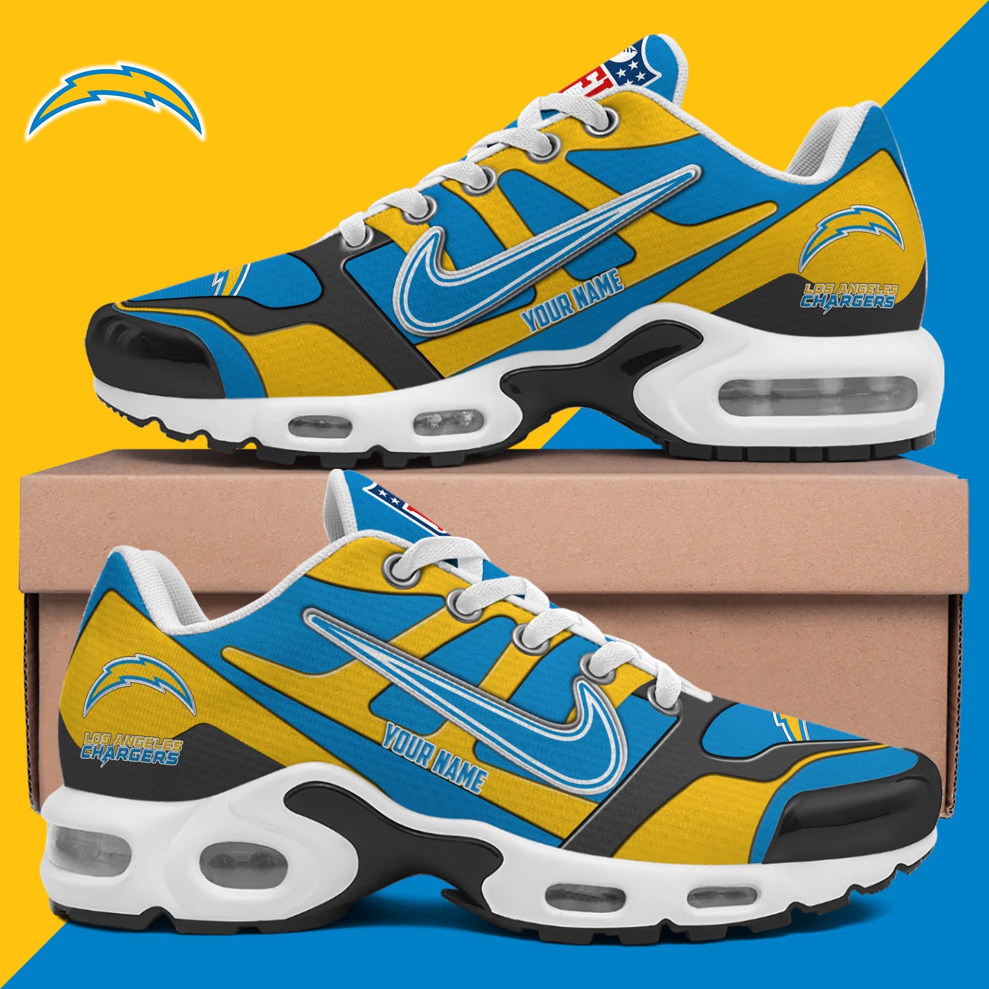 Los Angeles Chargers TN Shoes Custom Your Name, Shoes For Sport Fans, Gift For Fans EHIVM-03311534N