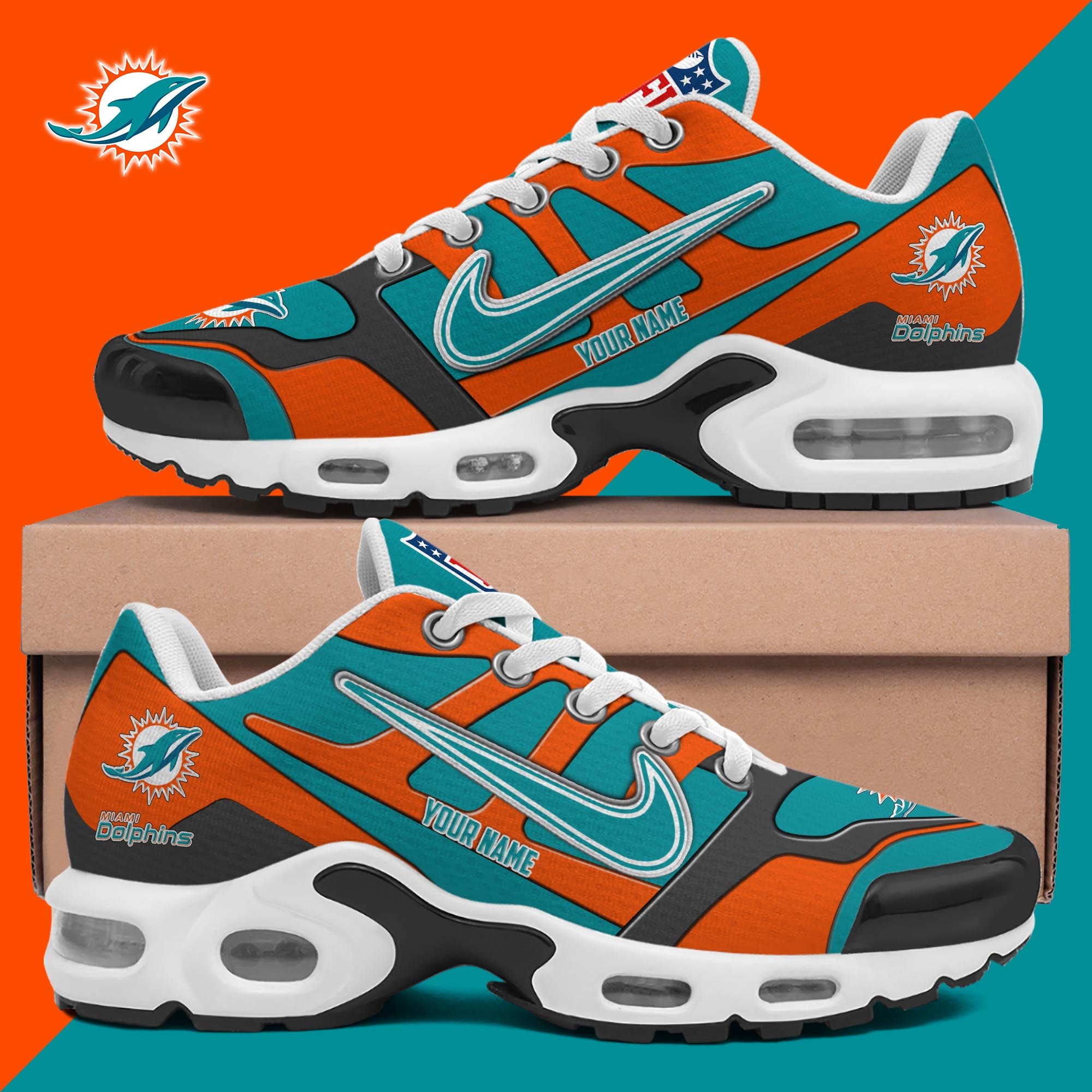 Miami Dolphins TN Shoes Custom Your Name, Shoes For Sport Fans, Gift For Fans EHIVM-03311534N