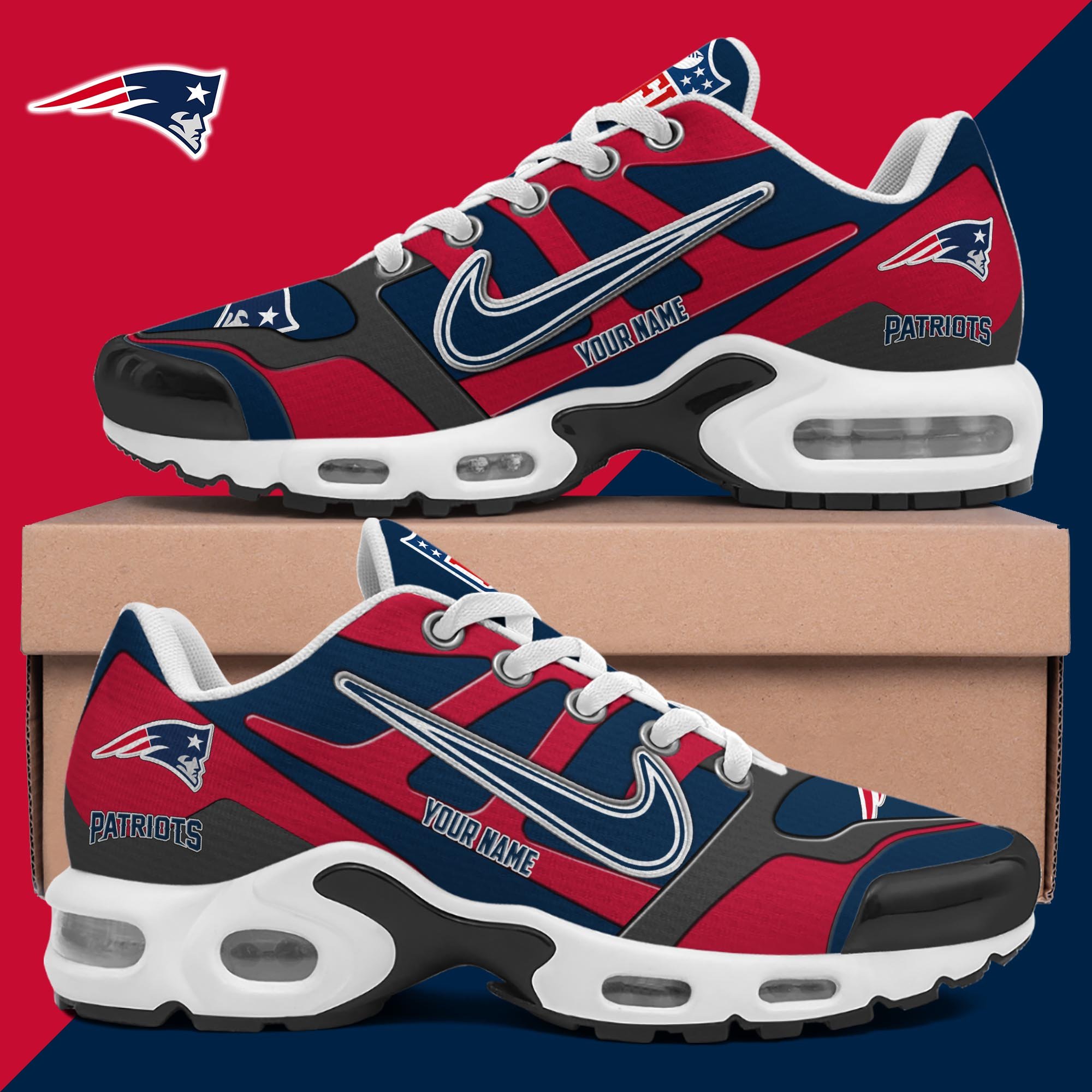 New England Patriots TN Shoes Custom Your Name, Shoes For Sport Fans, Gift For Fans EHIVM-03311534N