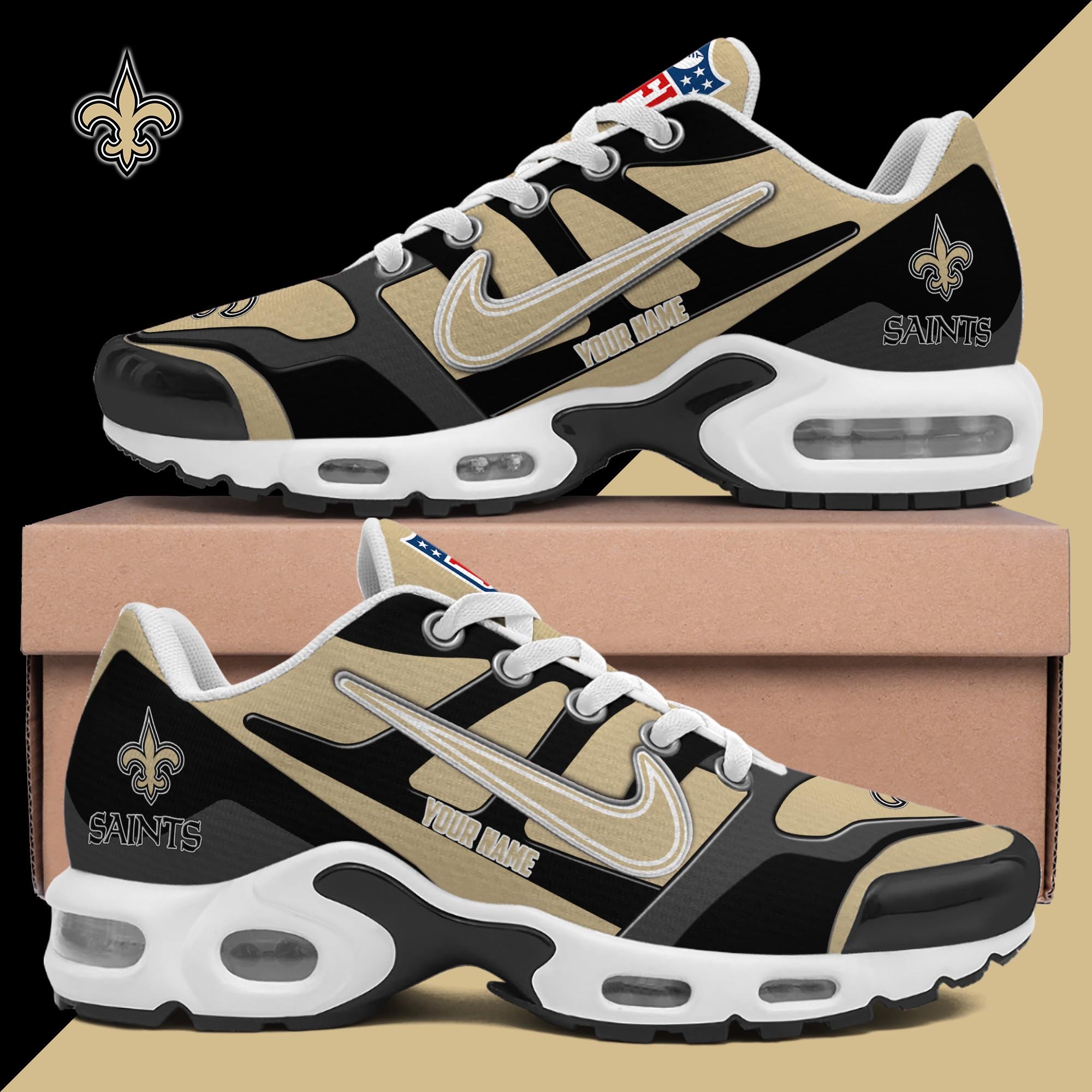New Orleans Saints TN Shoes Custom Your Name, Shoes For Sport Fans, Gift For Fans EHIVM-03311534N