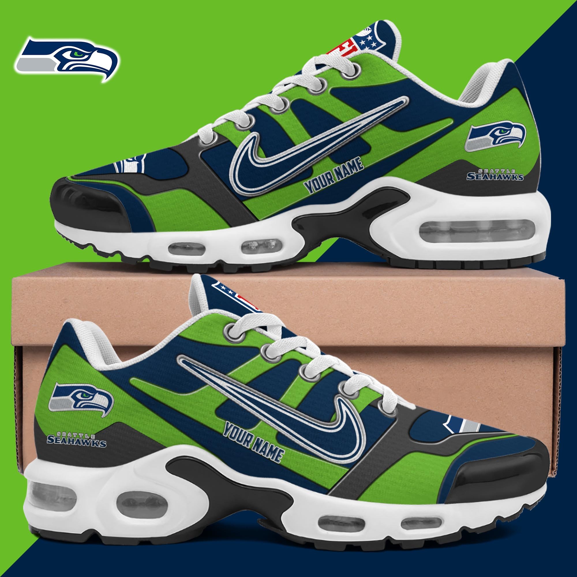 Seattle Seahawks TN Shoes Custom Your Name, Shoes For Sport Fans, Gift For Fans EHIVM-03311534N