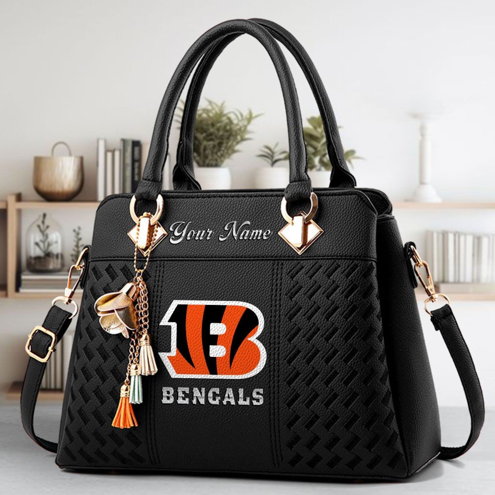 Alternative view of Cincinnati Bengals Deluxe Handbag For Women Custom Name 2025 Versions, Sport Deluxe Handbag EHIVM-06102506