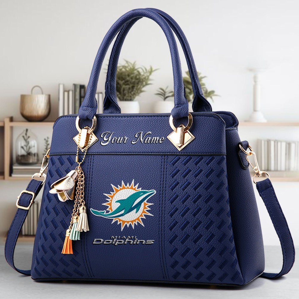 Alternative view of Miami Dolphins Deluxe Handbag For Women Custom Name 2025 Versions, Sport Deluxe Handbag EHIVM-06102506