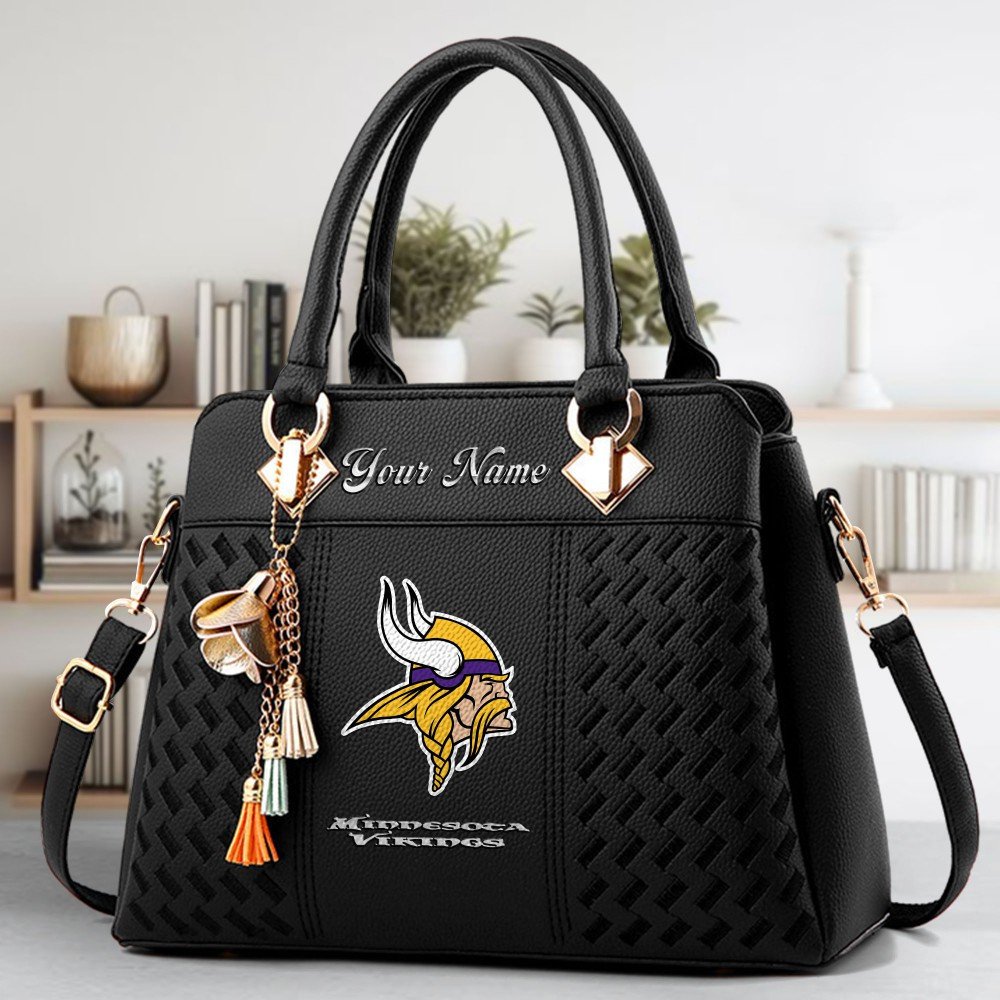 Alternative view of Minnesota Vikings Deluxe Handbag For Women Custom Name 2025 Versions, Sport Deluxe Handbag EHIVM-06102506