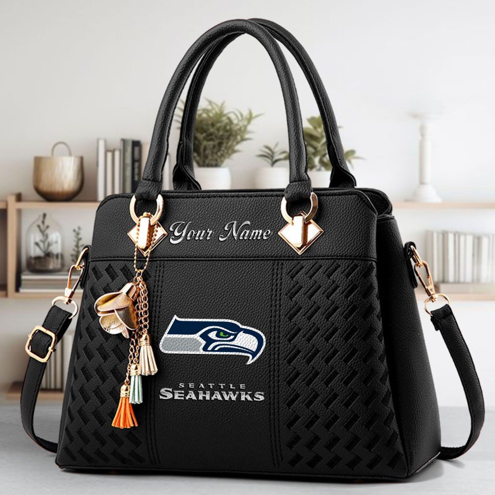 Alternative view of Seattle Seahawks Deluxe Handbag For Women Custom Name 2025 Versions, Sport Deluxe Handbag EHIVM-06102506