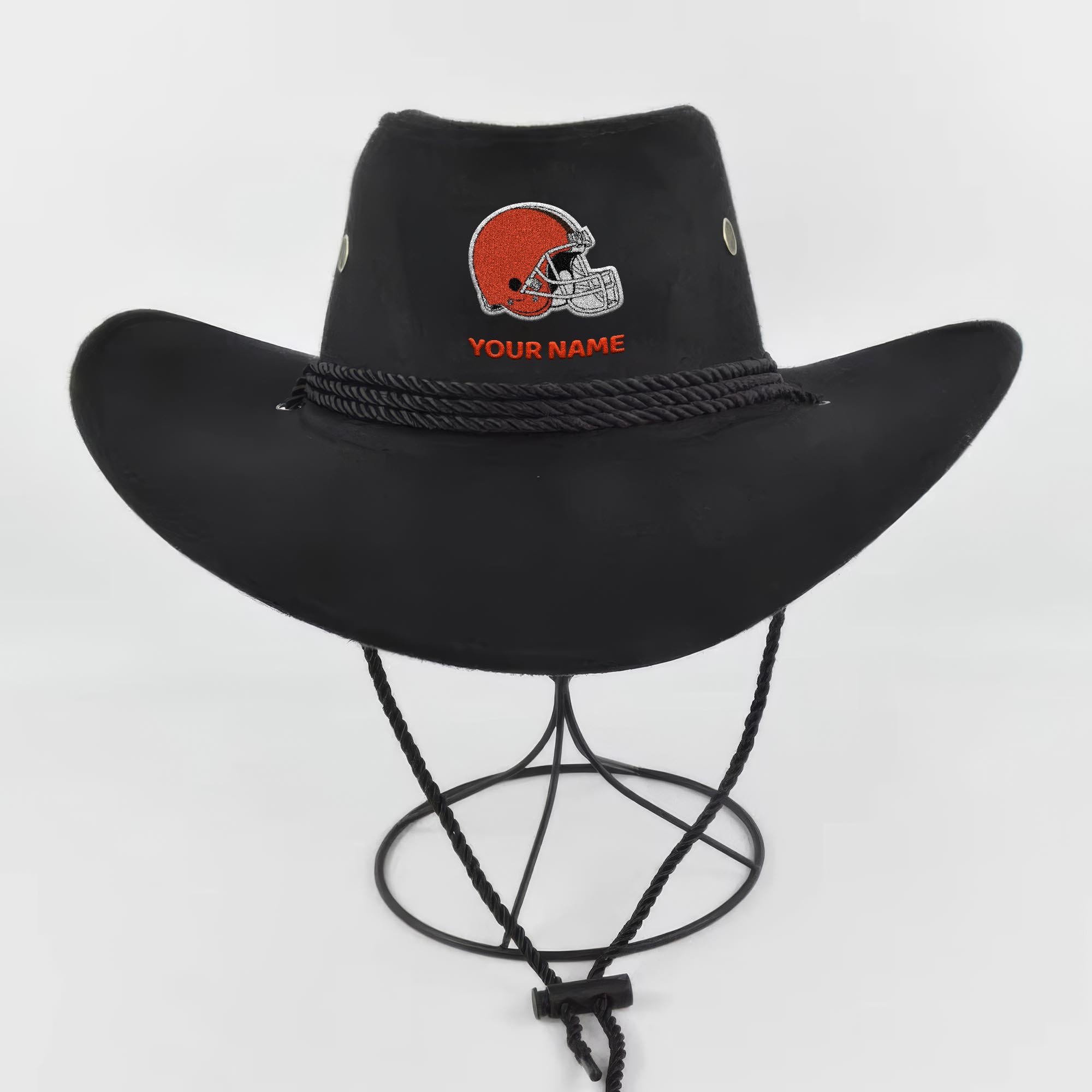 Alternative view of Cleveland Browns Cowboy Hat Custom Your Name, Gifts For Fan EHIVM-05282372N