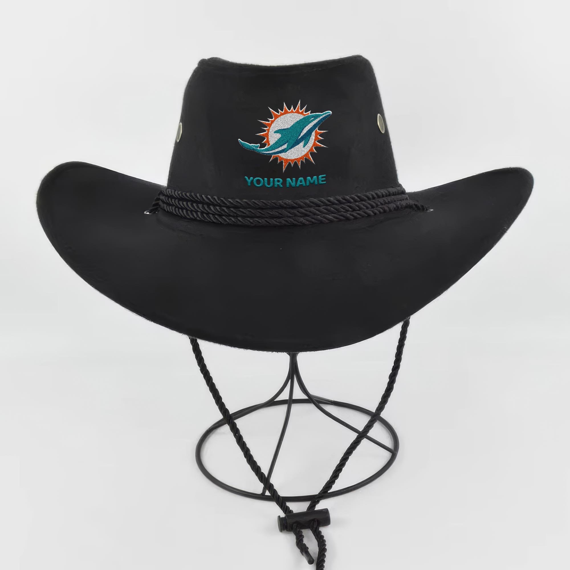 Alternative view of Miami Dolphins Cowboy Hat Custom Your Name, Gifts For Fan EHIVM-05282372N