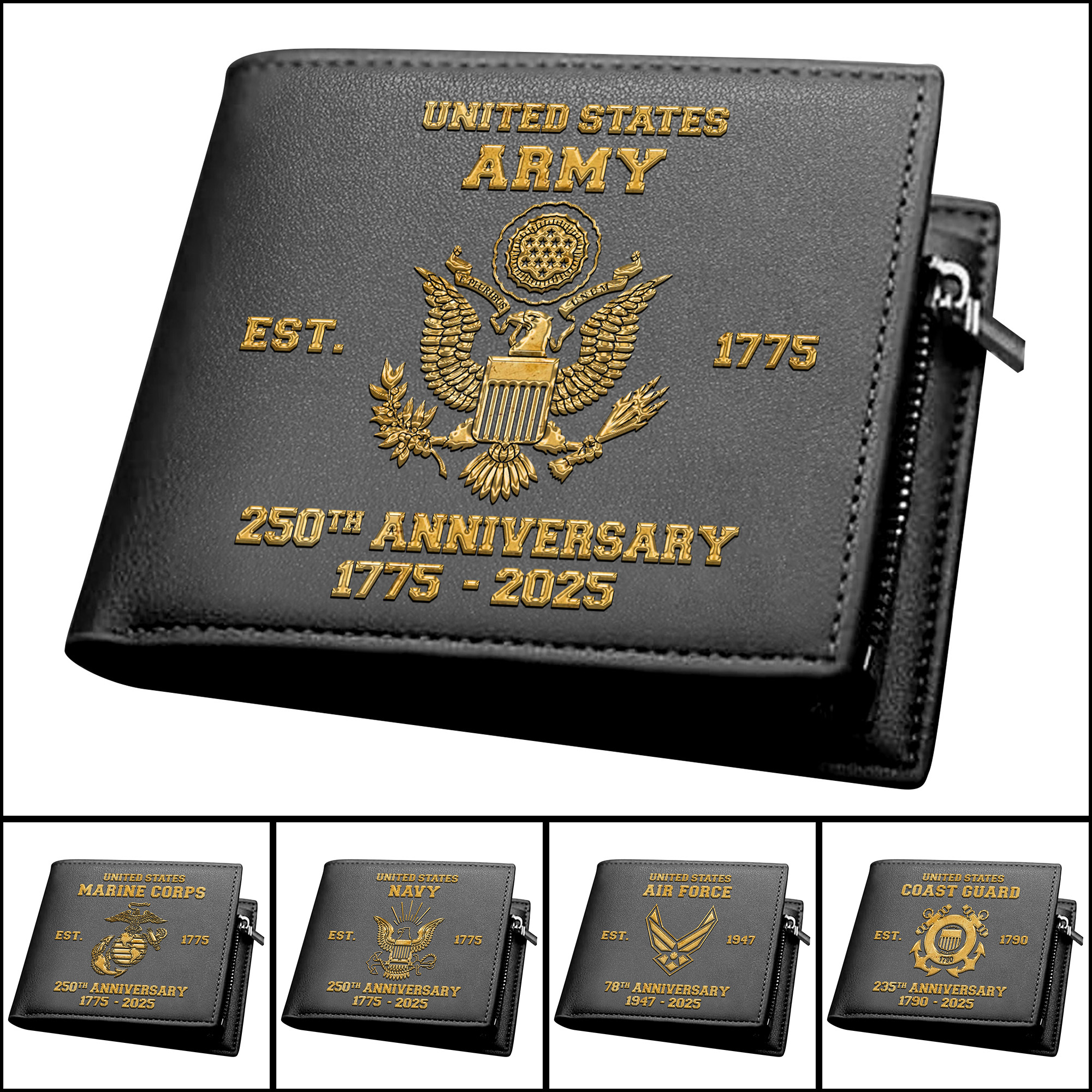 US Military Black Wallet Men Wallet Custom Wallet, US Military Wallet, US Military Gifts ETRG-05272342