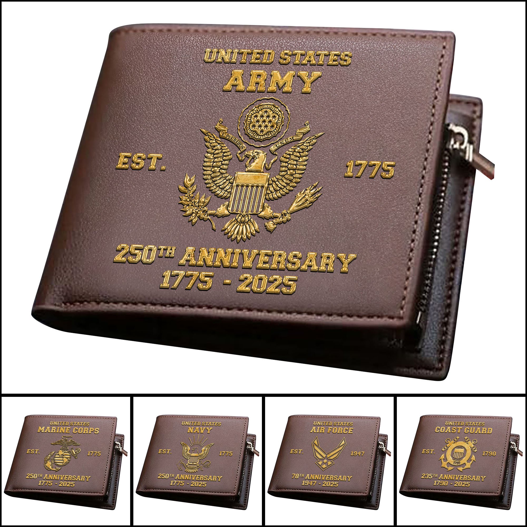 US Military Brown Wallet Men Wallet Custom Wallet, US Military Wallet, US Military Gifts ETRG-05272342