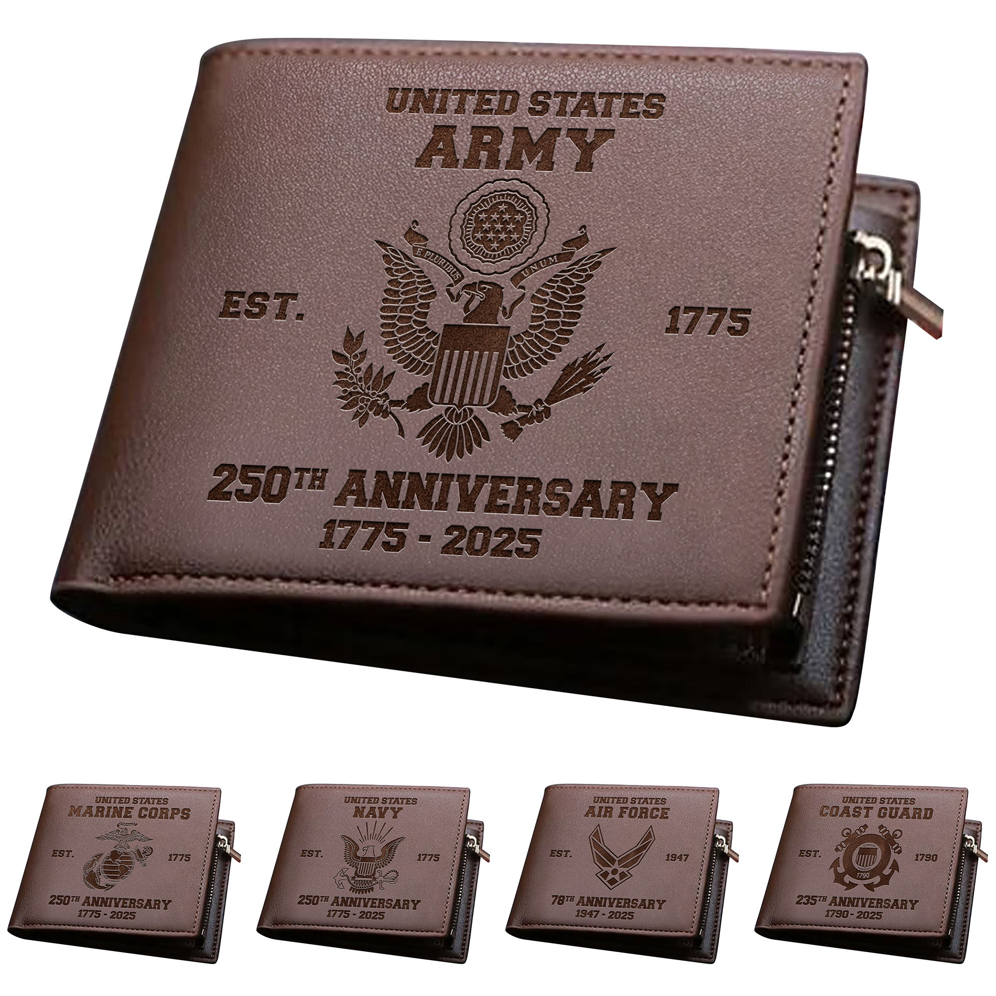 US Military Brown Men Wallet Custom Wallet, Military Wallet, Gift For Military ETRG-06192593