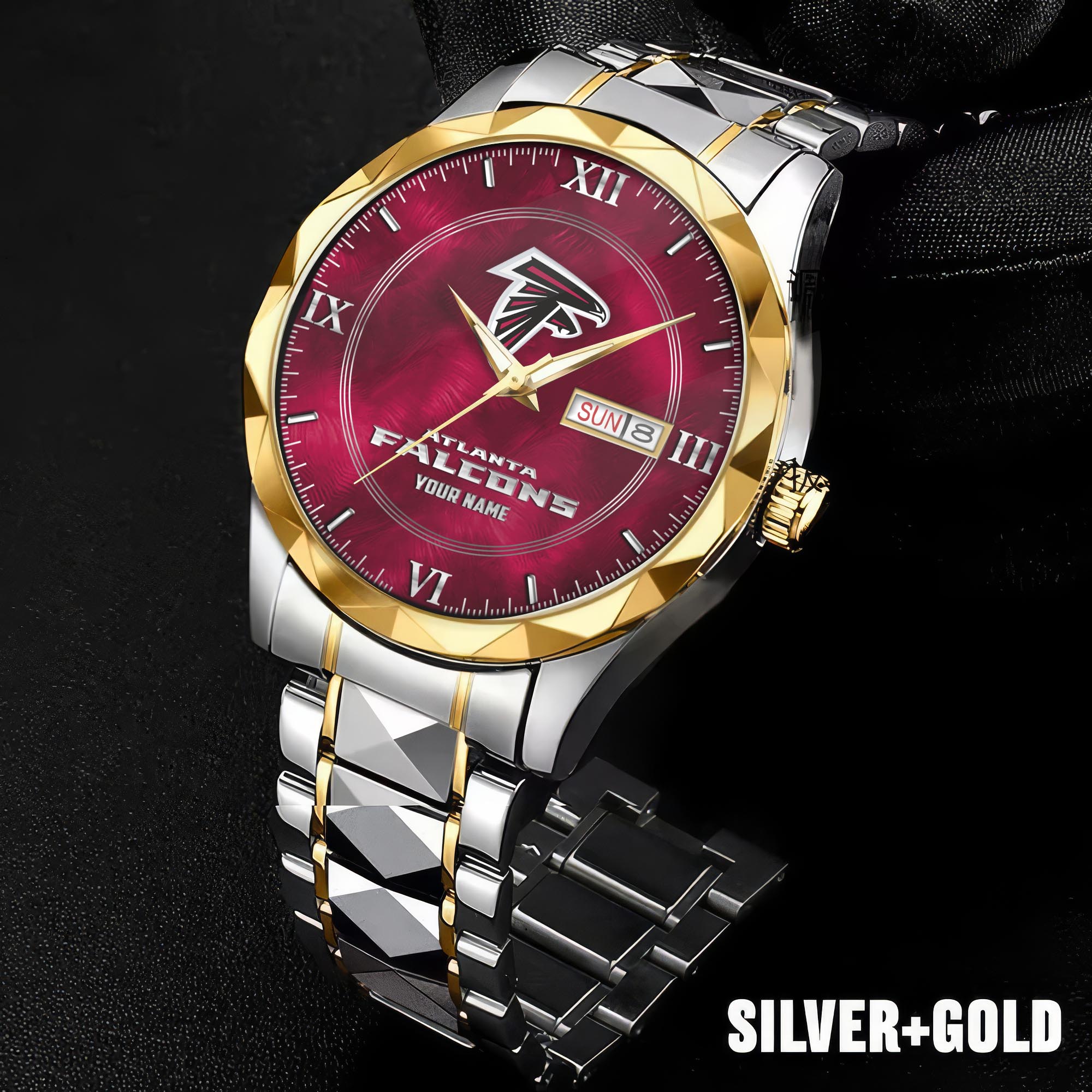 Alternative view of Atlanta Falcons Stainless Steel Watches For Men Custom Your Name, Sport Stainless Steel Watches For Men EHIVM-005032130N
