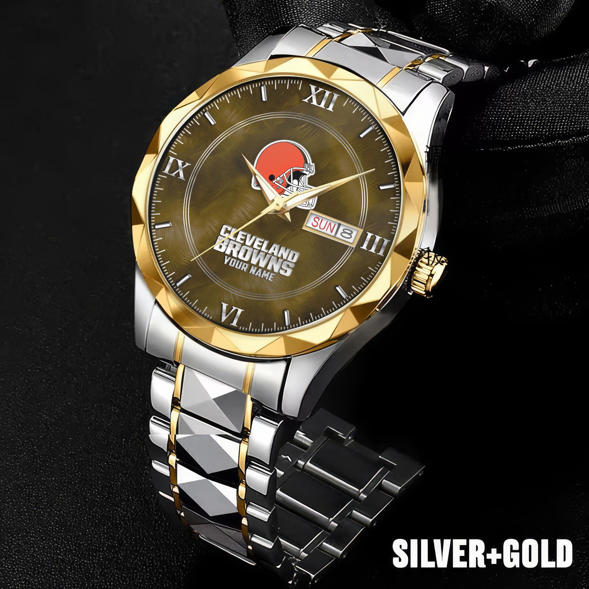 Alternative view of Cleveland Browns Stainless Steel Watches For Men Custom Your Name, Sport Stainless Steel Watches For Men EHIVM-005032130N