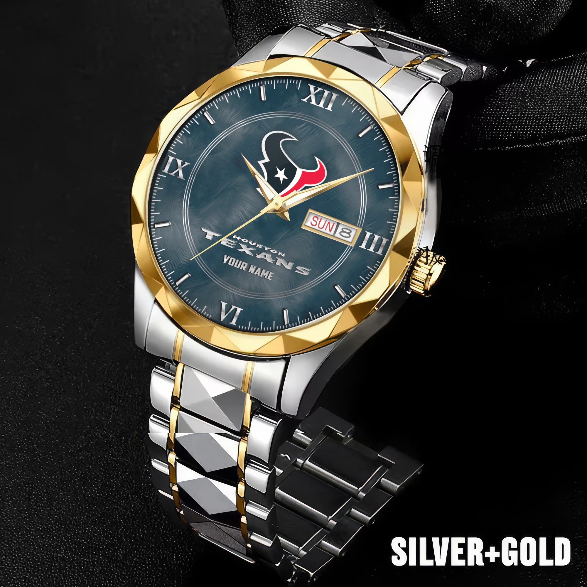 Alternative view of Houston Texans Stainless Steel Watches For Men Custom Your Name, Sport Stainless Steel Watches For Men EHIVM-005032130N