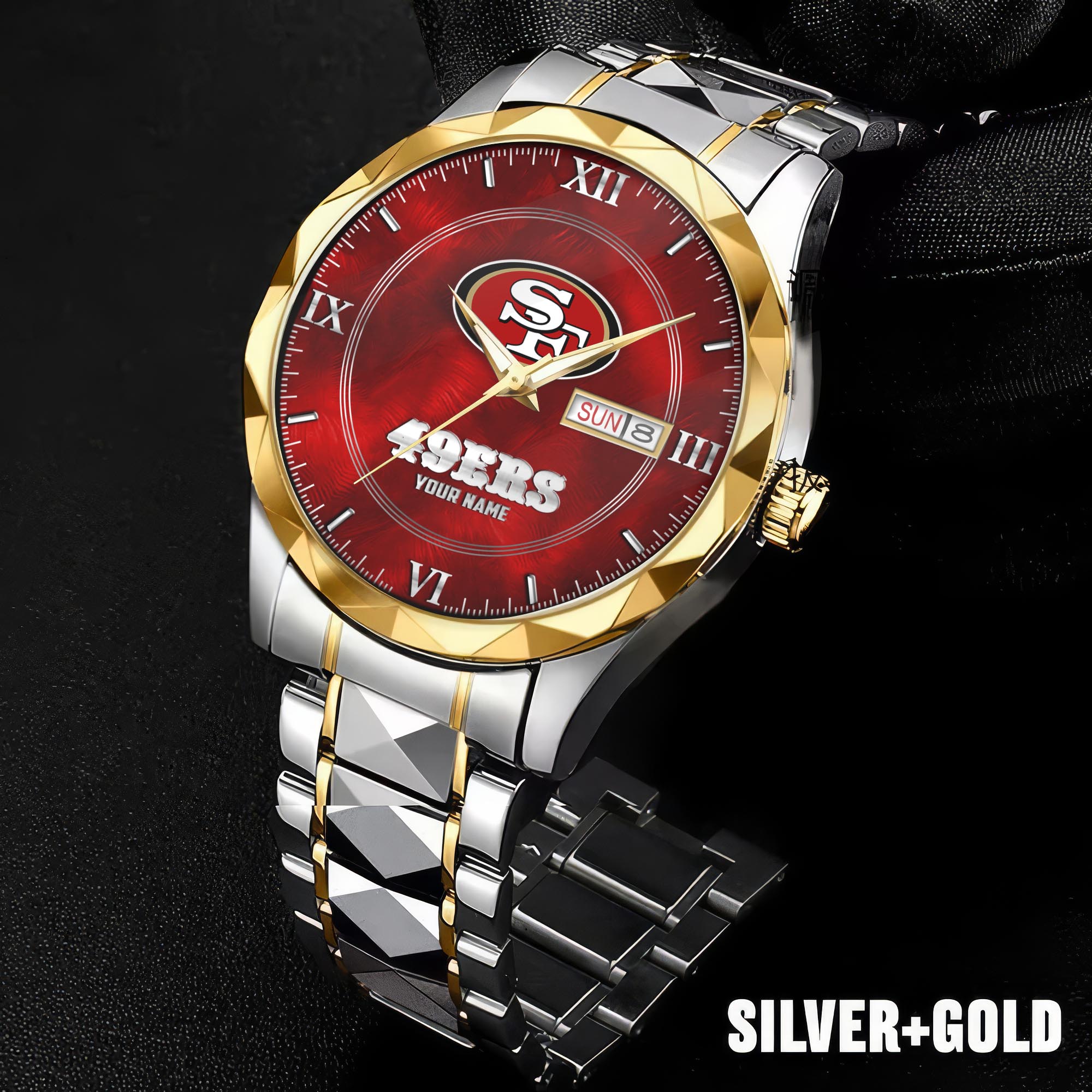 Alternative view of San Francisco 49ers Stainless Steel Watches For Men Custom Your Name, Sport Stainless Steel Watches For Men EHIVM-005032130N