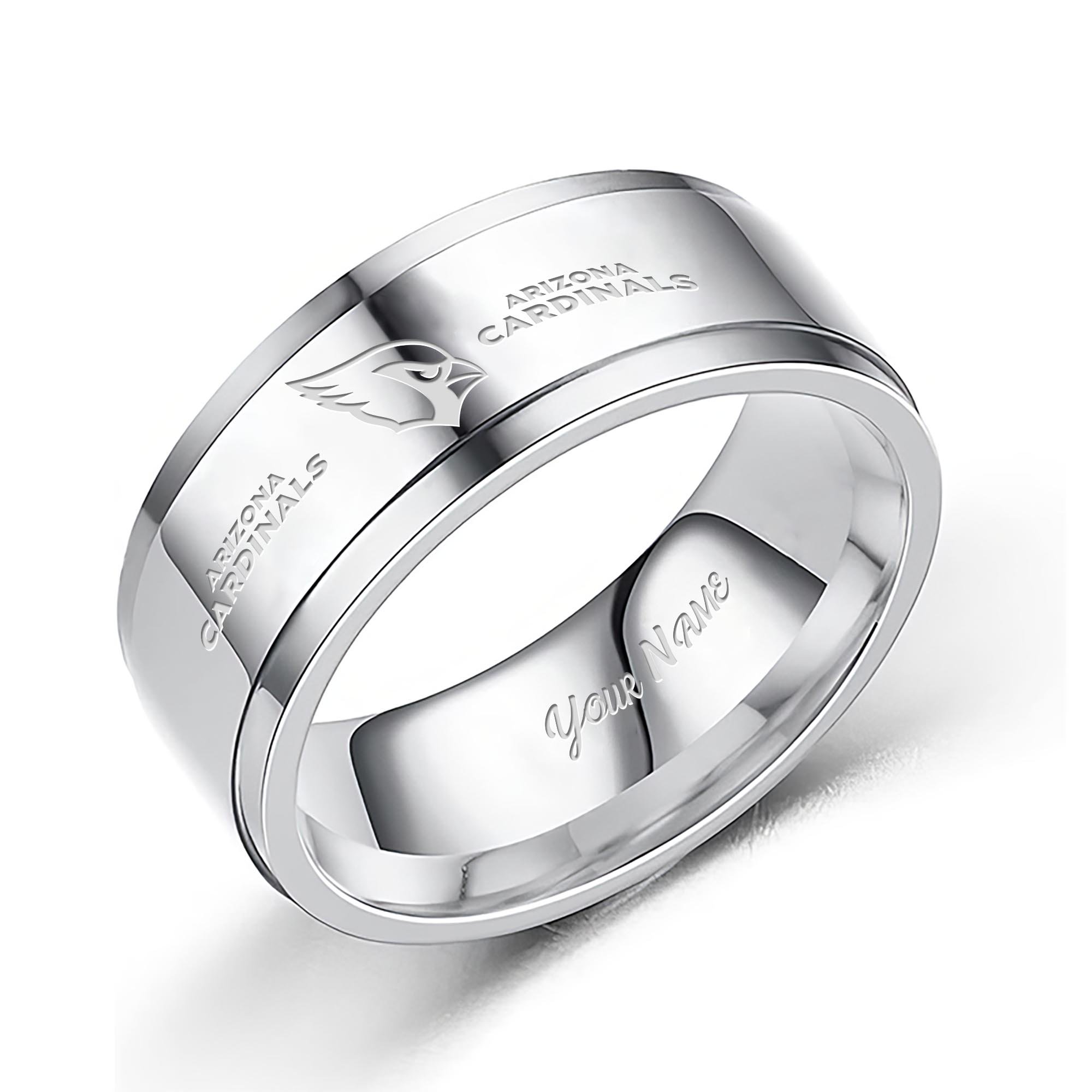 Arizona Cardinals Stainless Steel Rings Comes With Box Custom Your Name 2025 versions, Gifts For Fan EHIVM-05152220N