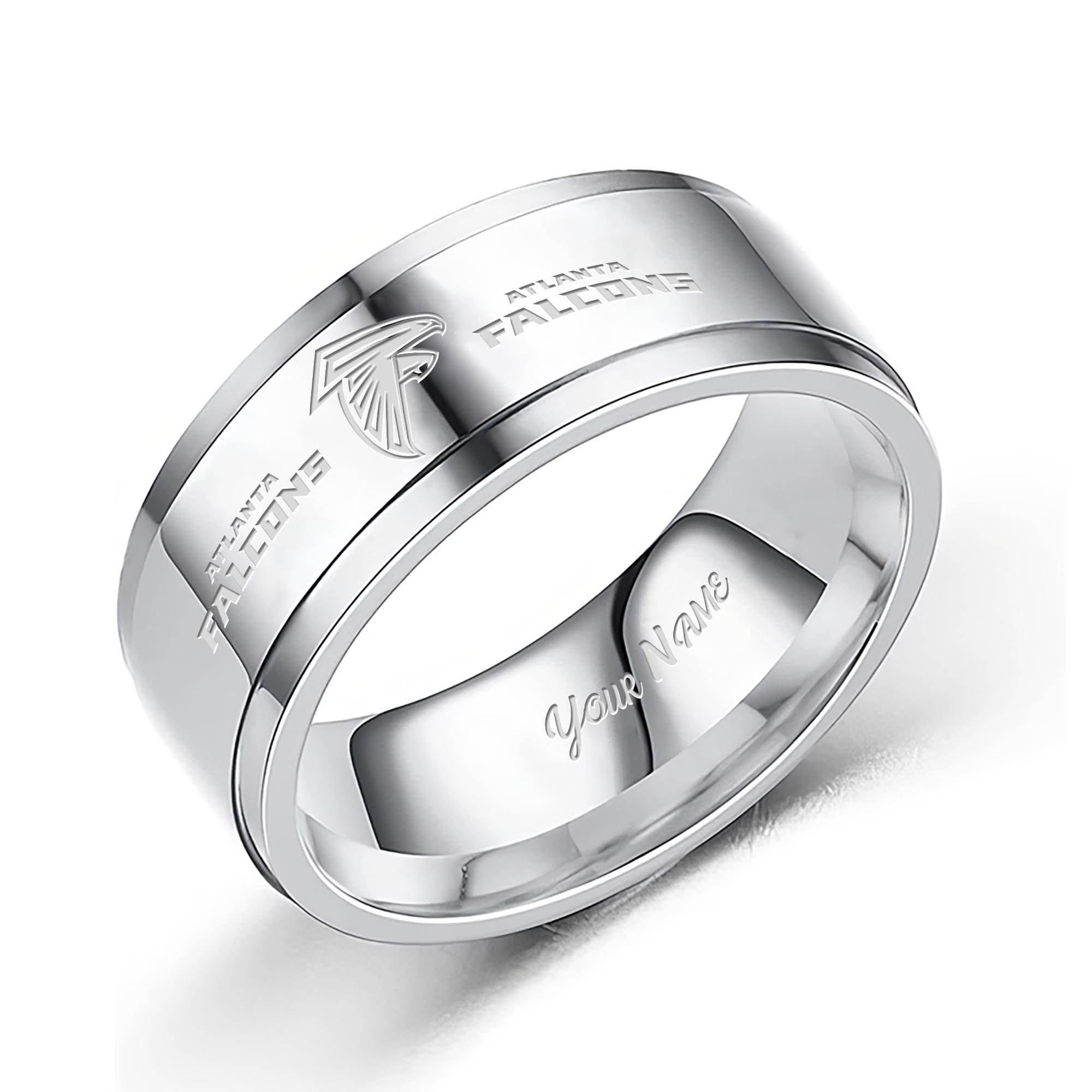 Atlanta Falcons Stainless Steel Rings Comes With Box Custom Your Name 2025 versions, Gifts For Fan EHIVM-05152220N