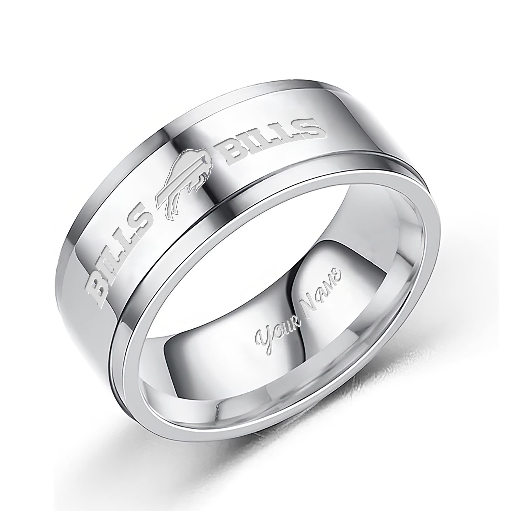 Buffalo Bills Stainless Steel Rings Comes With Box Custom Your Name 2025 versions, Gifts For Fan EHIVM-05152220N