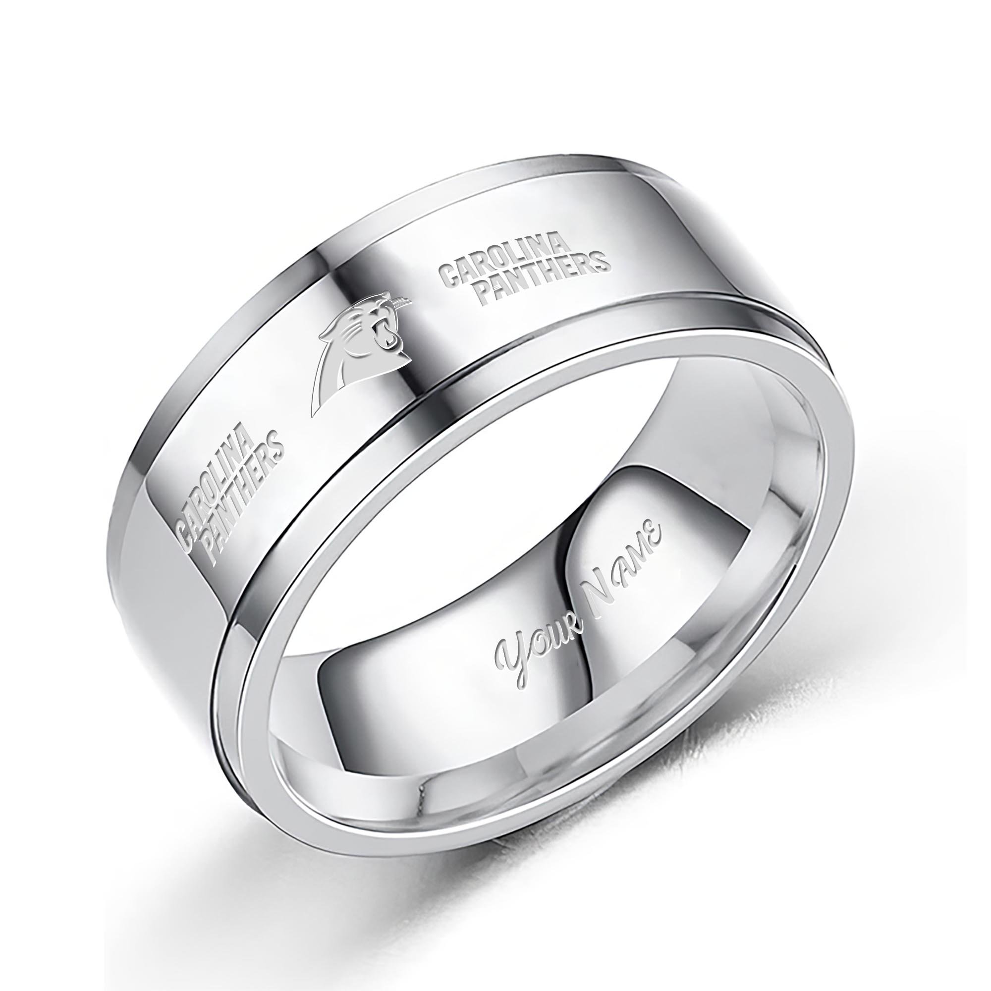 Carolina Panthers Stainless Steel Rings Comes With Box Custom Your Name 2025 versions, Gifts For Fan EHIVM-05152220N